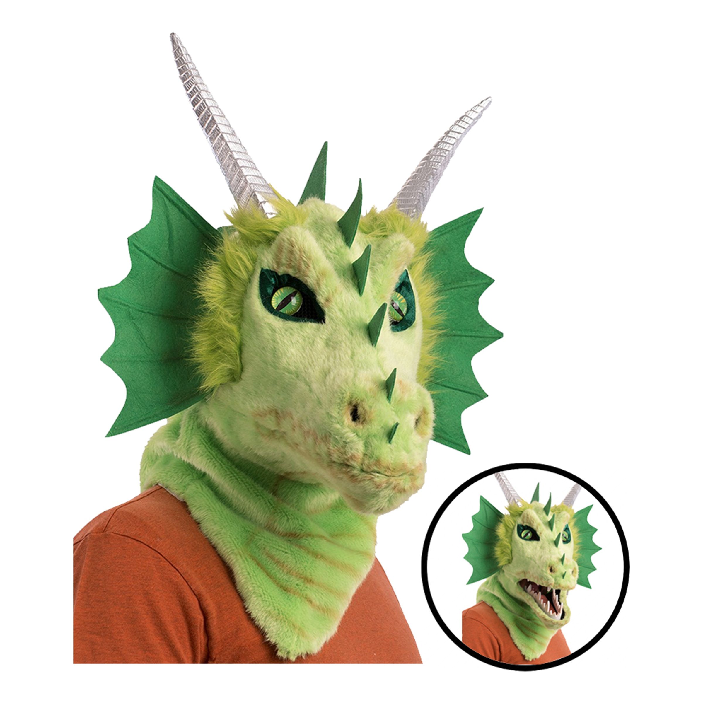Djurmasker - Drake Mask med Rörlig Mun - One size