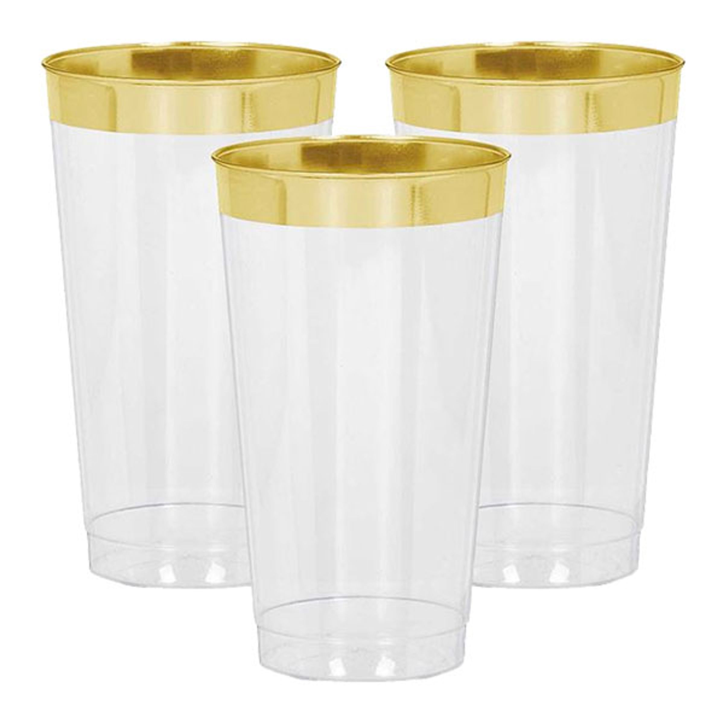 Drinkglas i Plast Premium Guldkant - 16-pack
