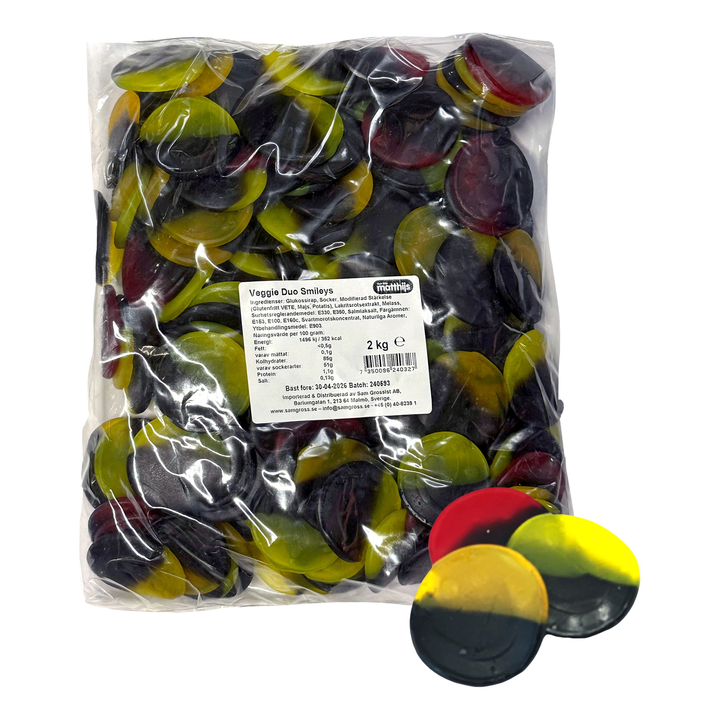 Duo Smileys Storpack - 2 kg | Hem - Godis & Läsk - Godis - Lakrits | Party Outlet