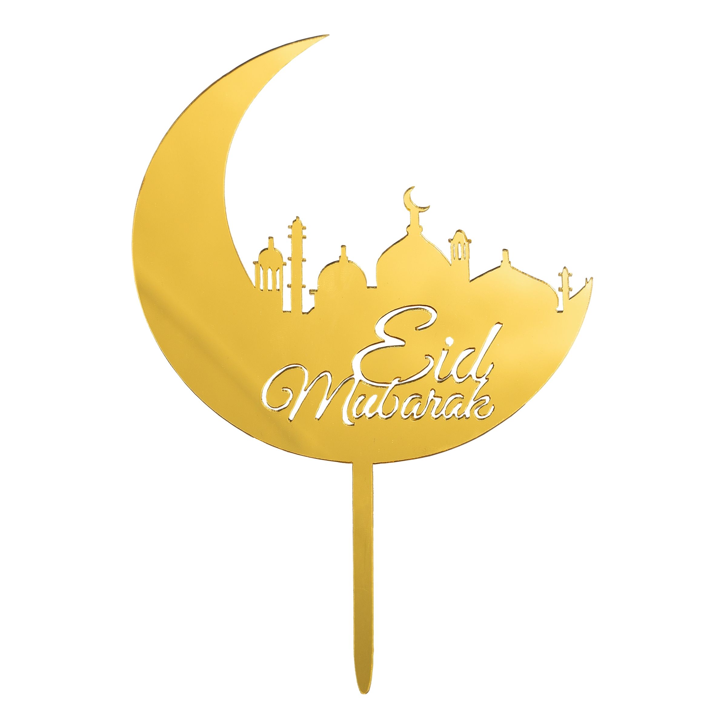 Eid Mubarak Cake Topper i Akrylplast - Guld | Hem//Festartiklar//Tårtdekorationer//festdekoration | PartyOutlet