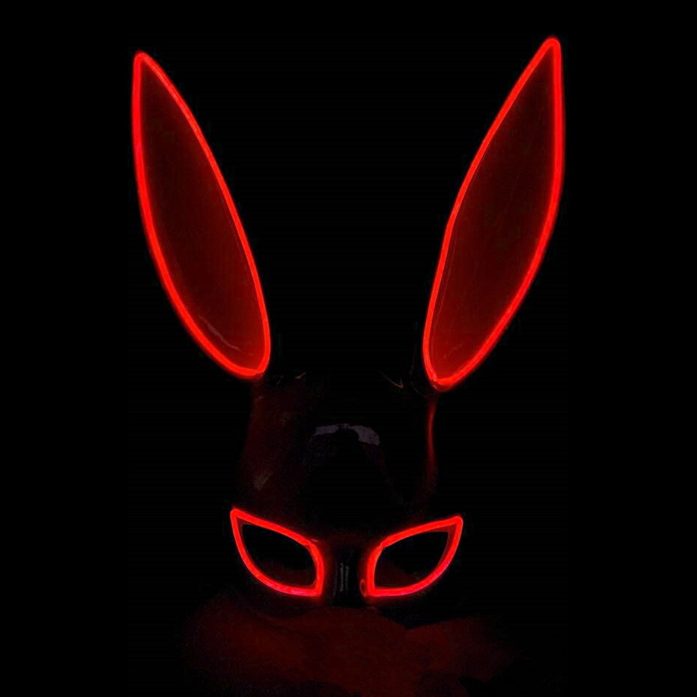 Läs mer om EL Wire Kanin LED Mask - Röd