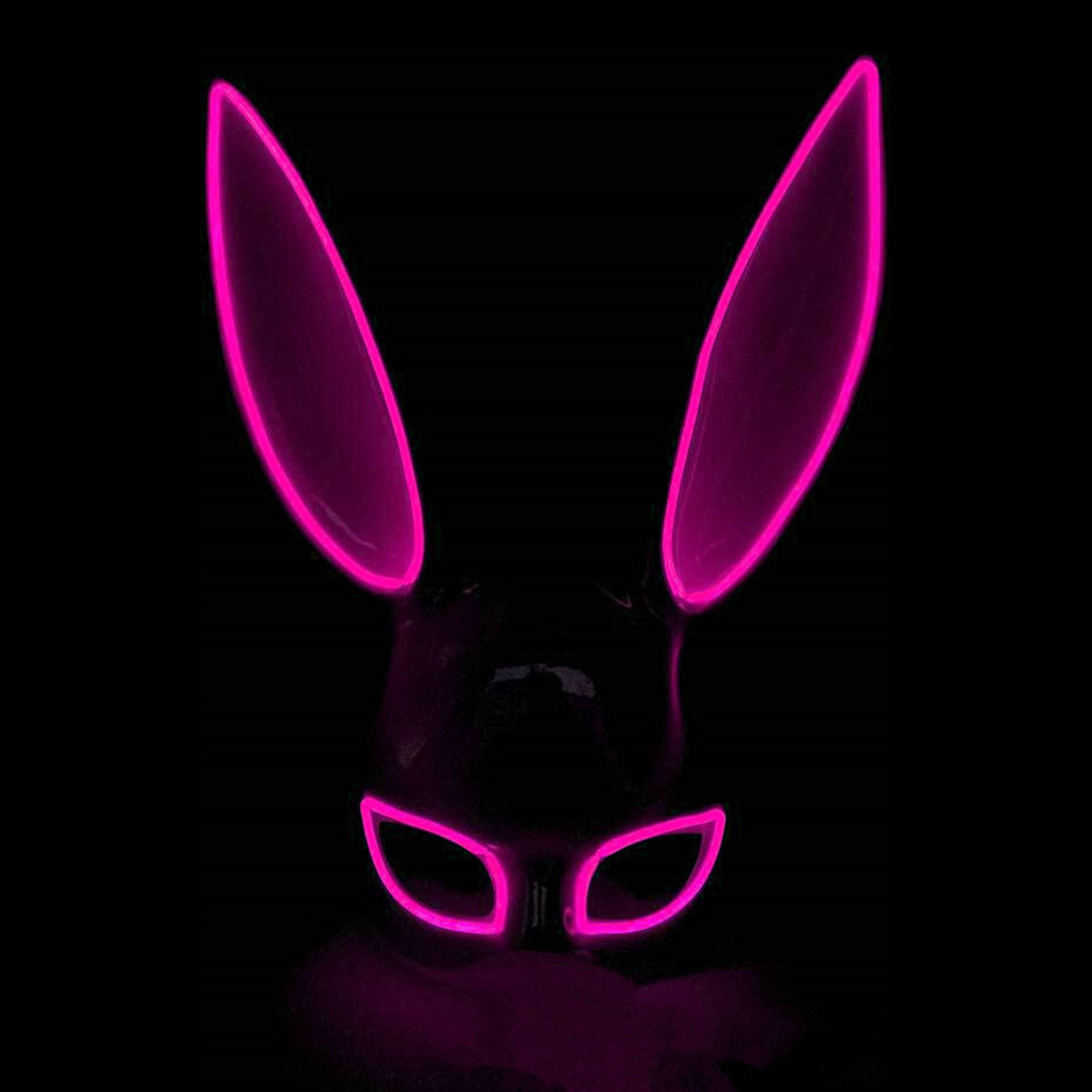 Kanin-produkter - EL Wire Kanin LED Mask - Rosa