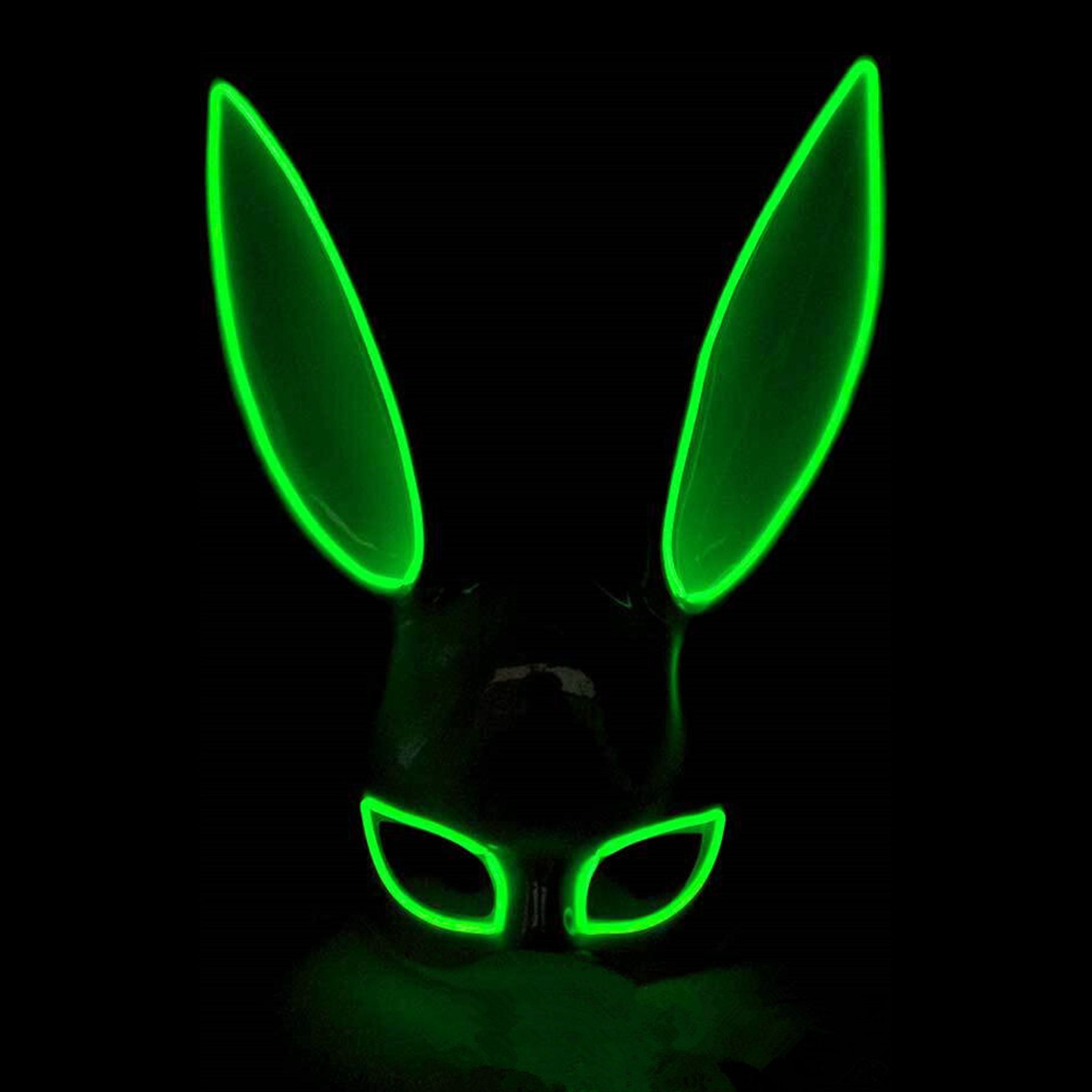 Kanin-produkter - EL Wire Kanin LED Mask - Grön