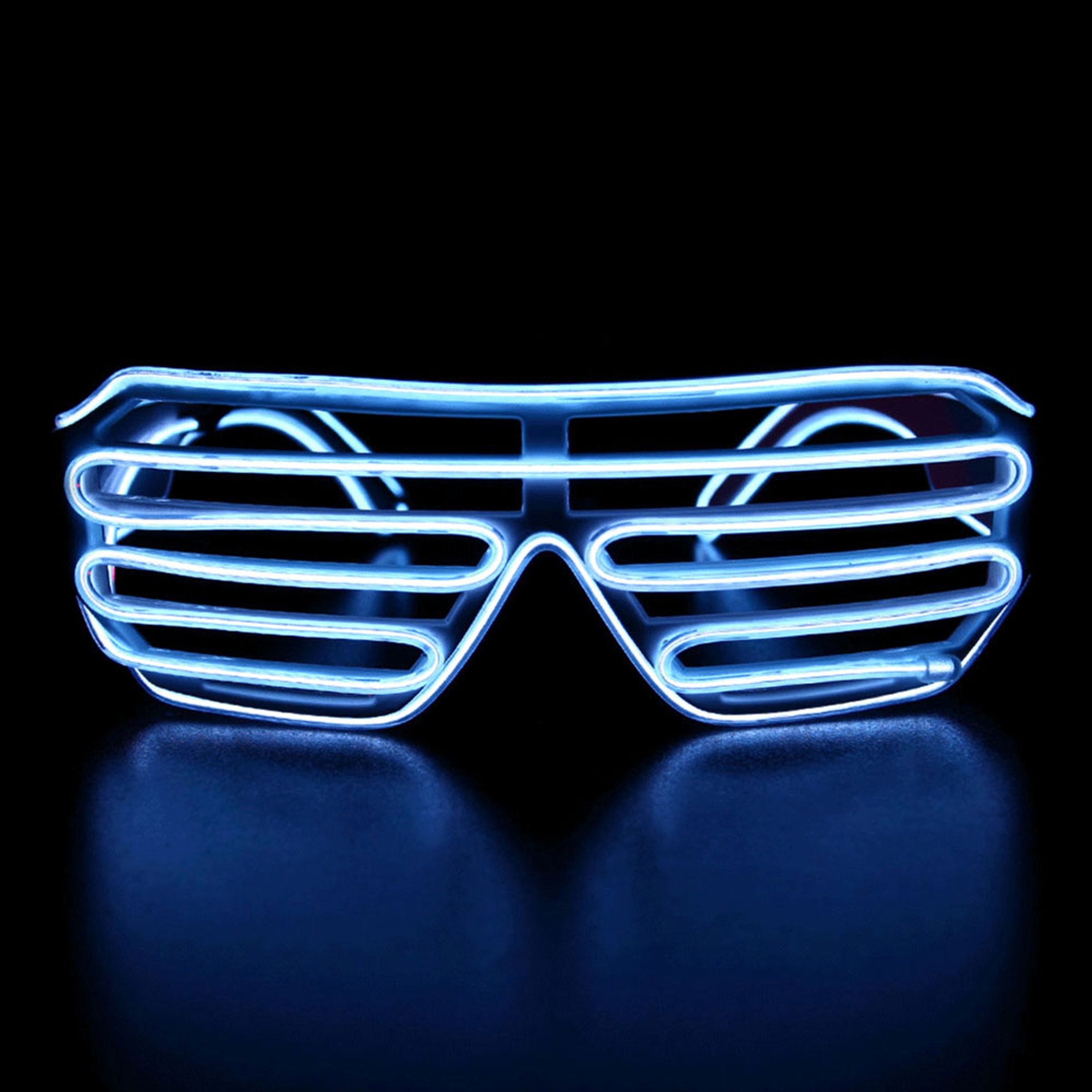 El Wire LED Glasögon Shutter - Vit
