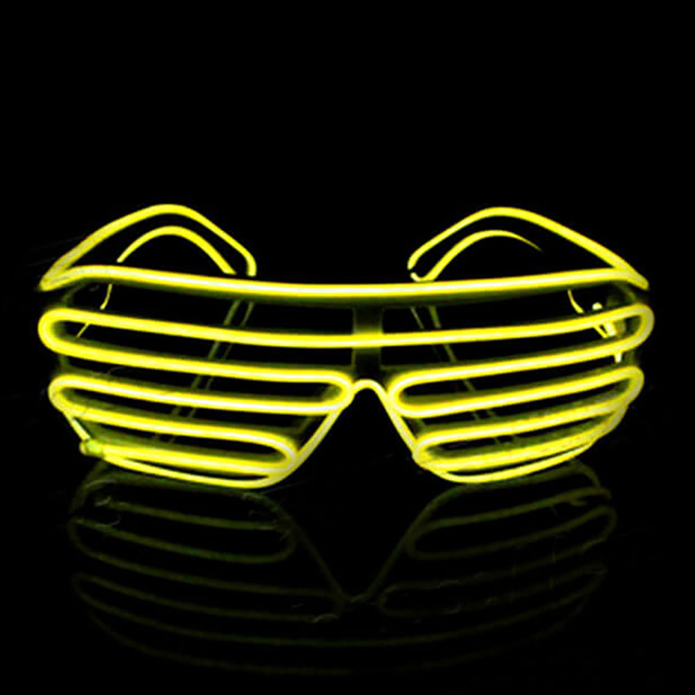 El Wire LED Glasögon Shutter - Gul