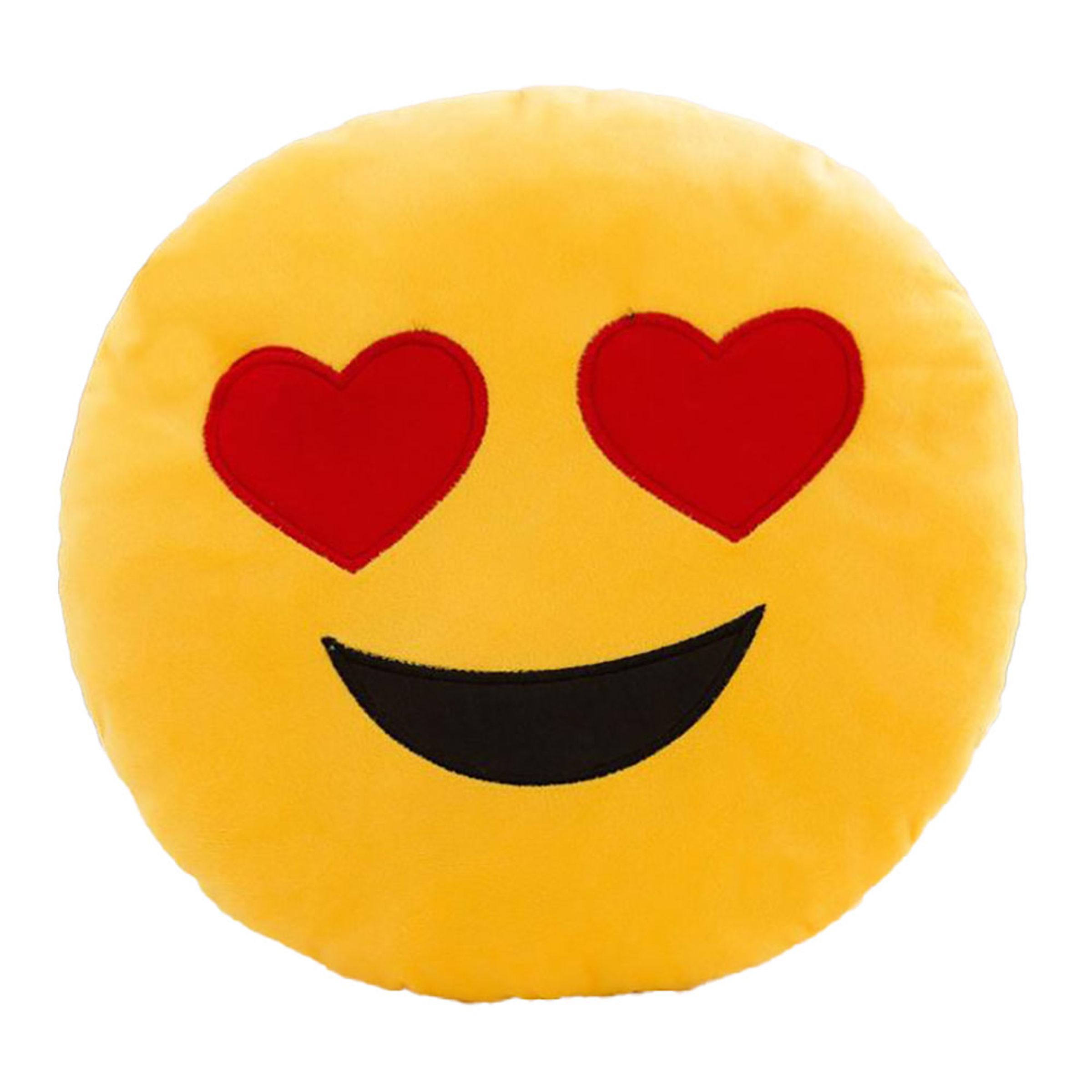 Emojikudde - Smiley med hjärtformade ögon