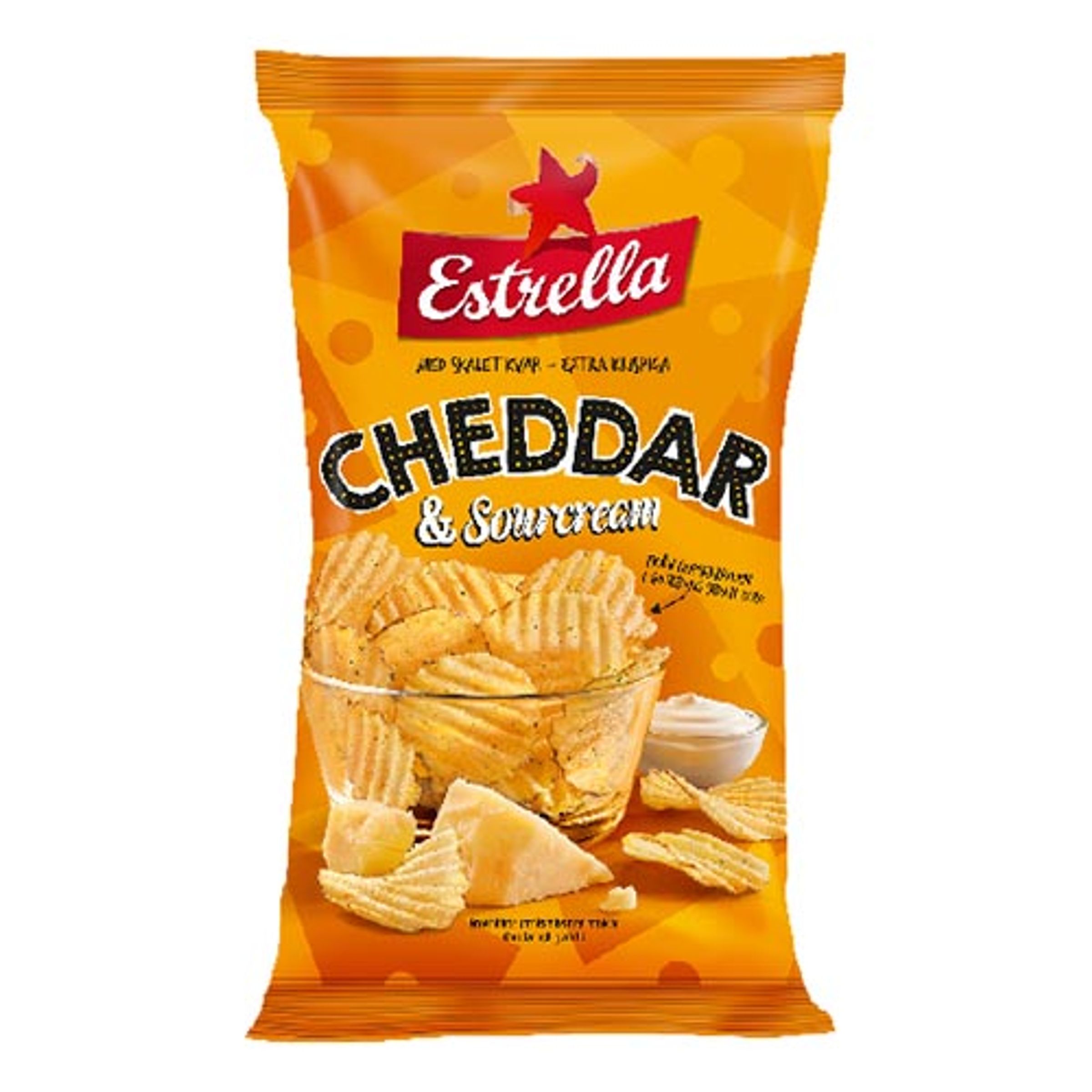 Läs mer om Estrella Cheddar & Sourcream Chips - 175 gram