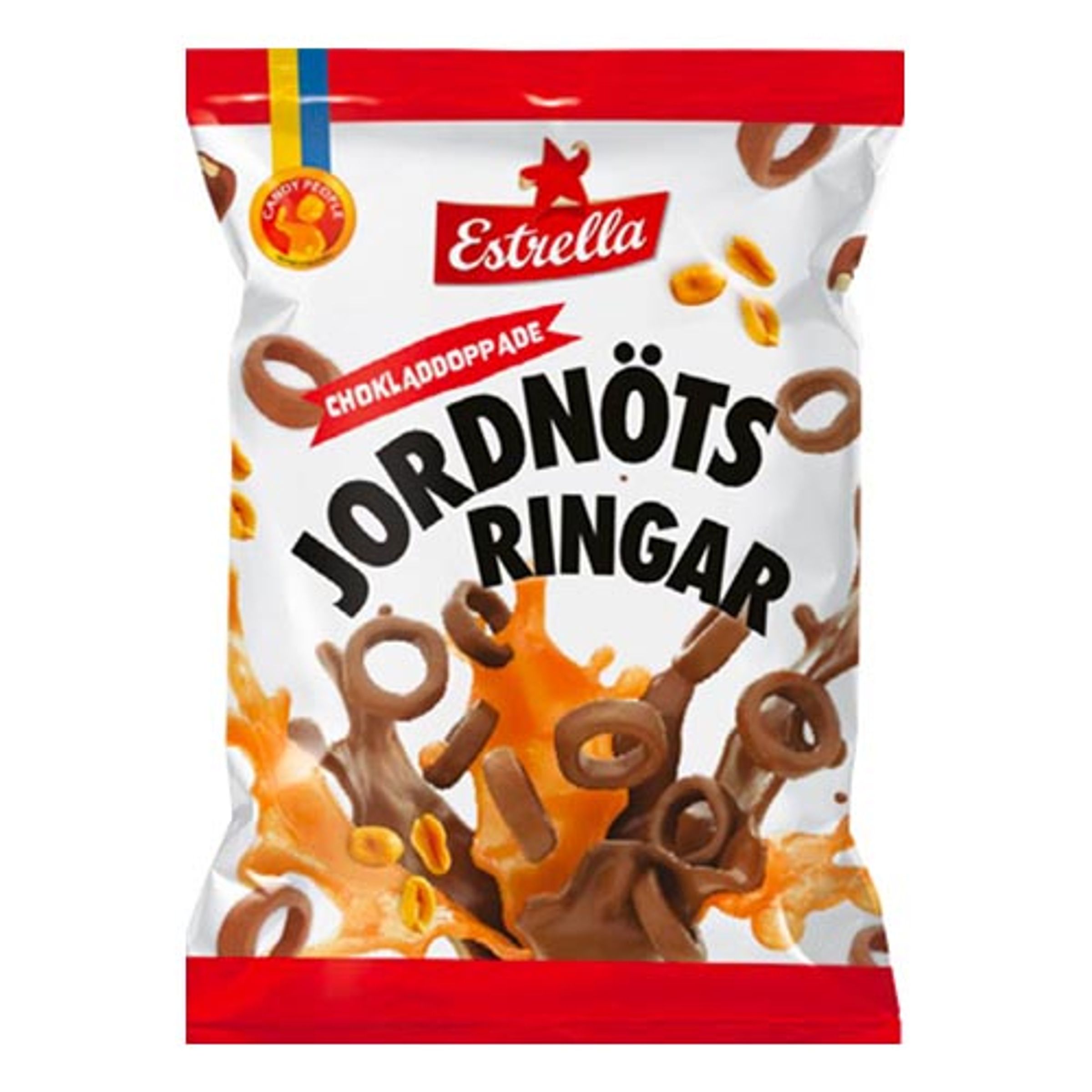 Estrella Chokladdoppade Jordnötsringar - 100 gram