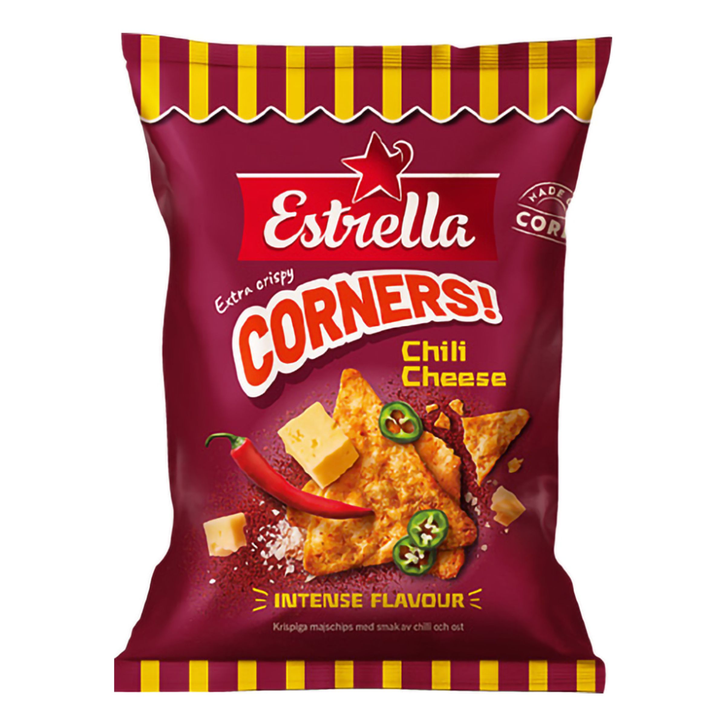 Estrella Corners Chili Cheese - 160 gram | Hem - Godis & Läsk - Snacks - Chips | Party Outlet