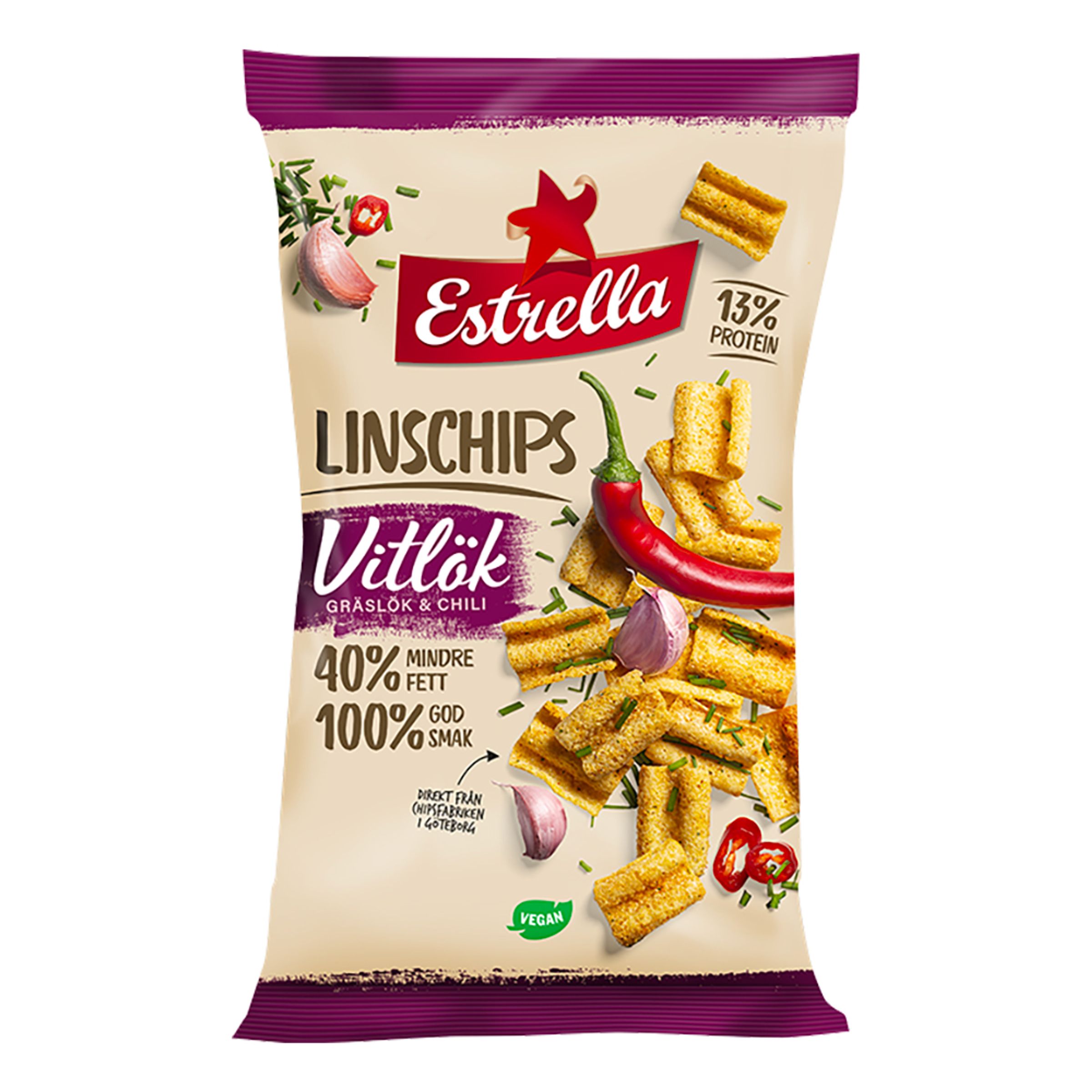 Estrella Linschips Vitlök, Gräslök & Chili - 110 gram