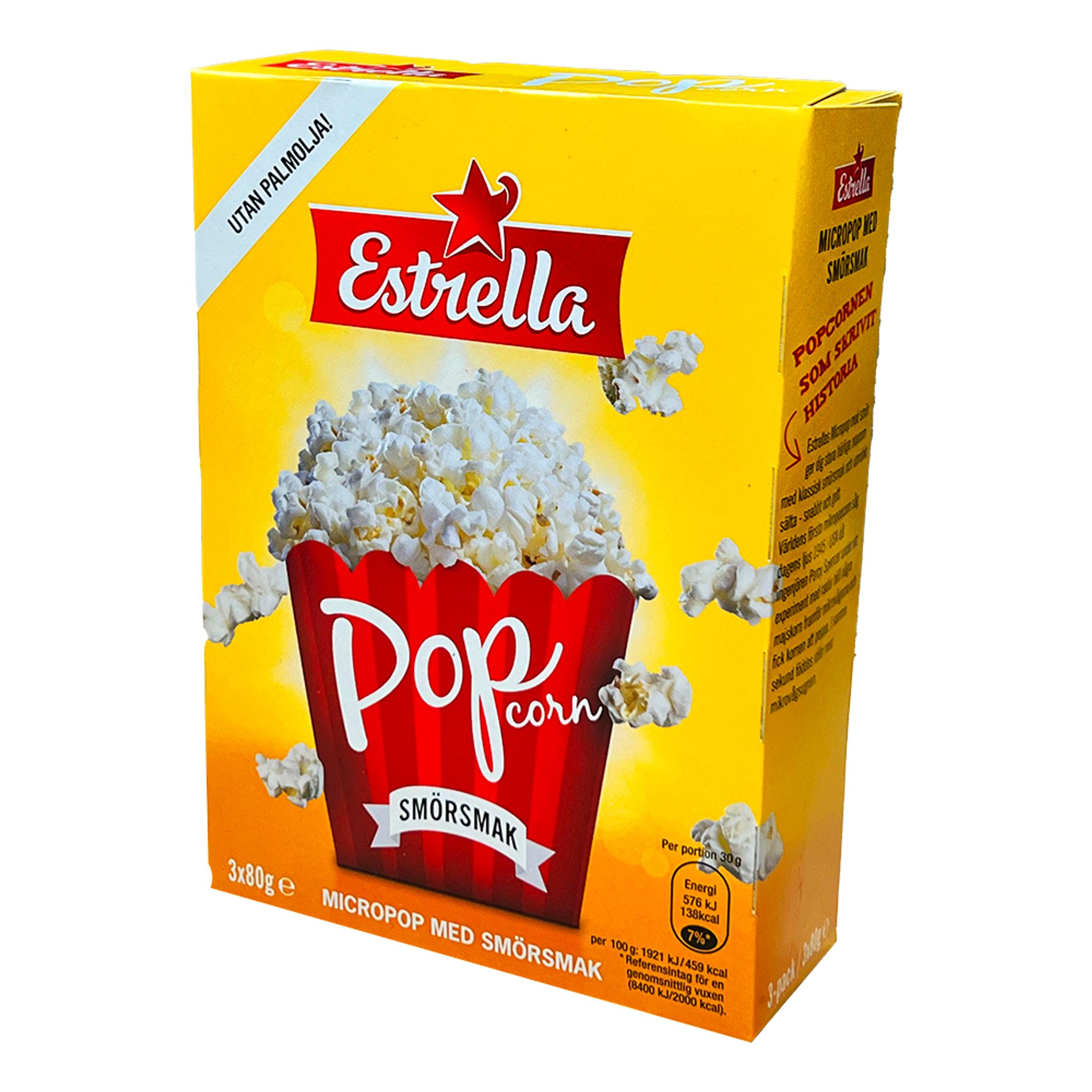 Estrella Micropopcorn Smör - 3-pack