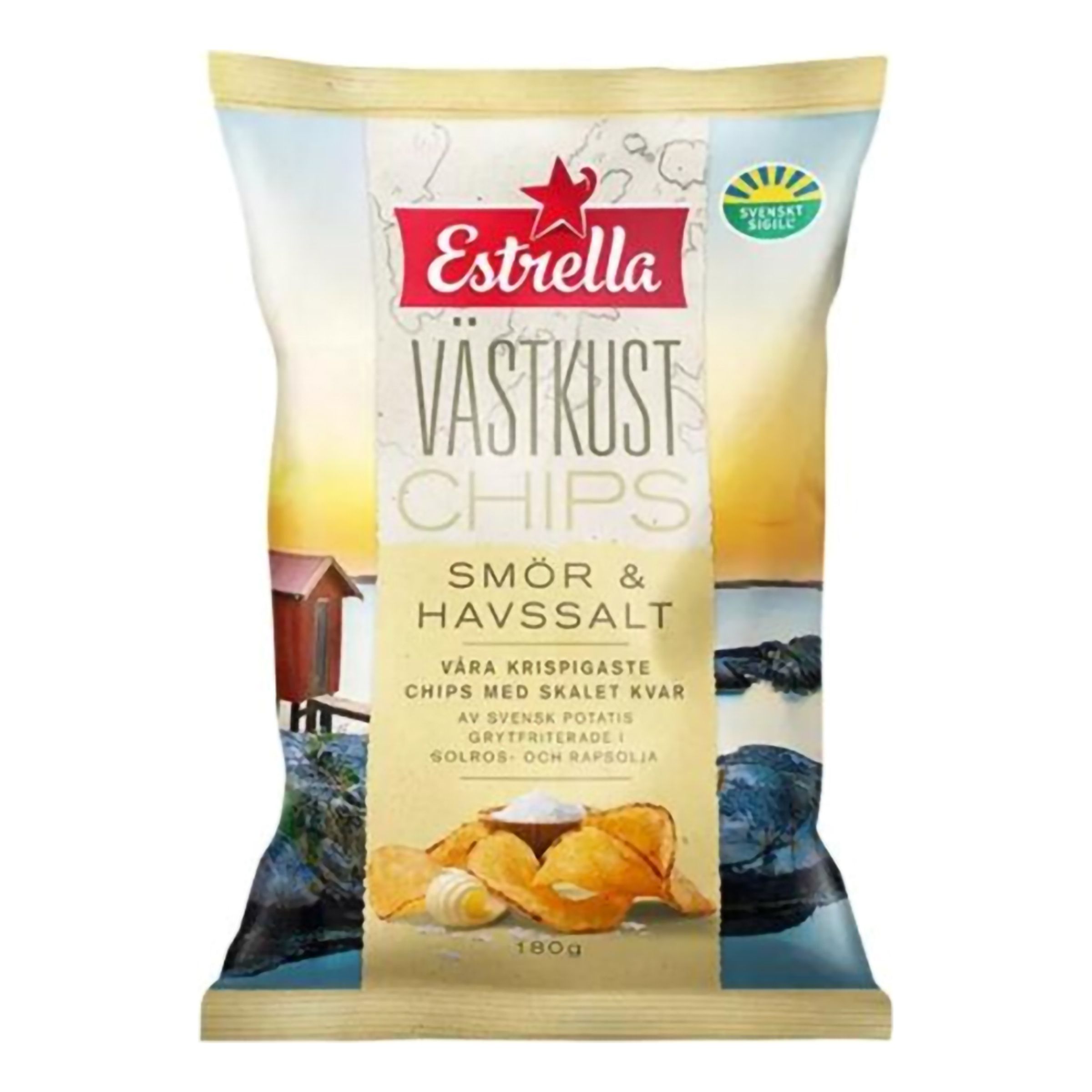 Estrella Västkustchips Smör & Havssalt - 180 gram