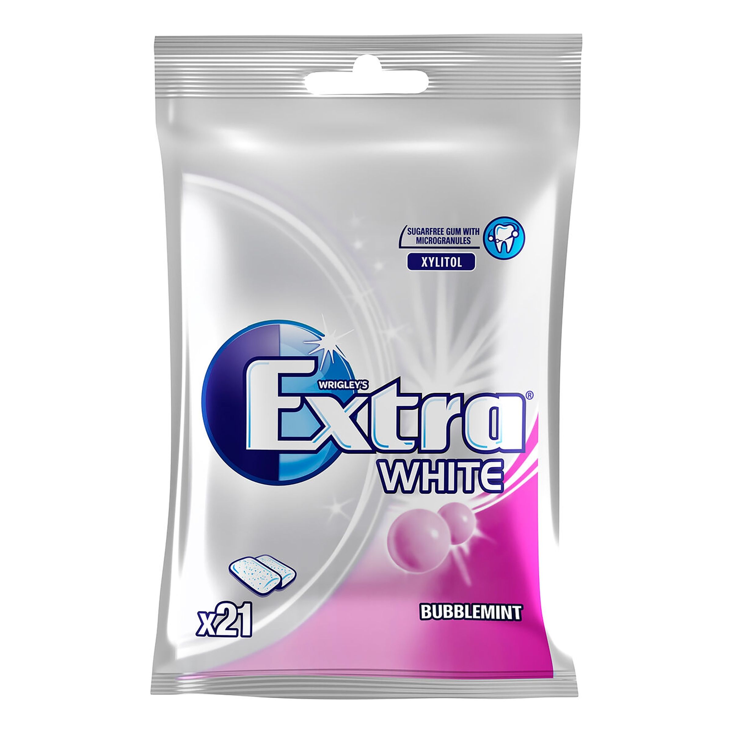 Läs mer om Extra White Bubblemint Tuggummin - 29 gram