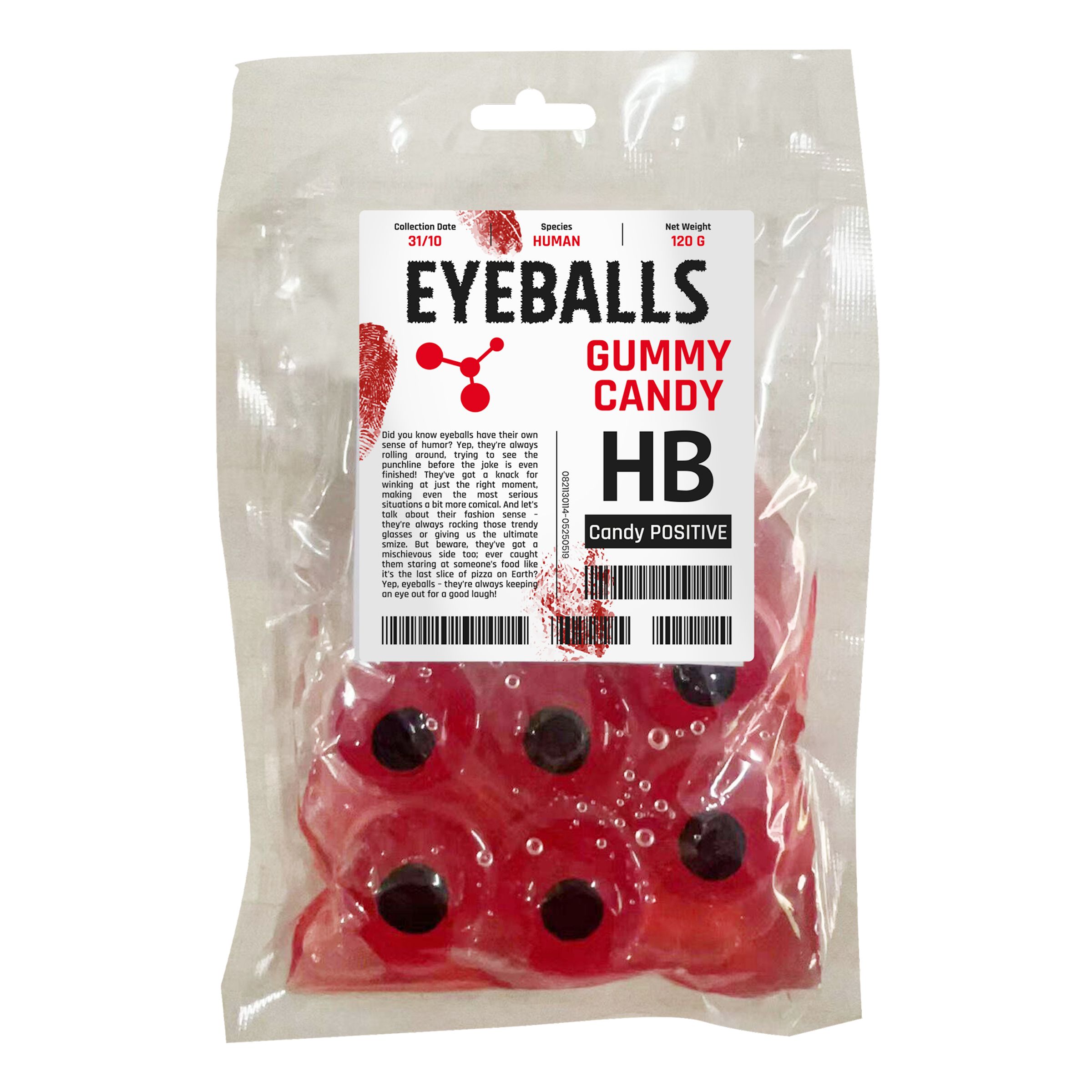 Eyeballs Gummy Candy - 120 gram | Hem - Teman - Färger - Röd | Pryloteket