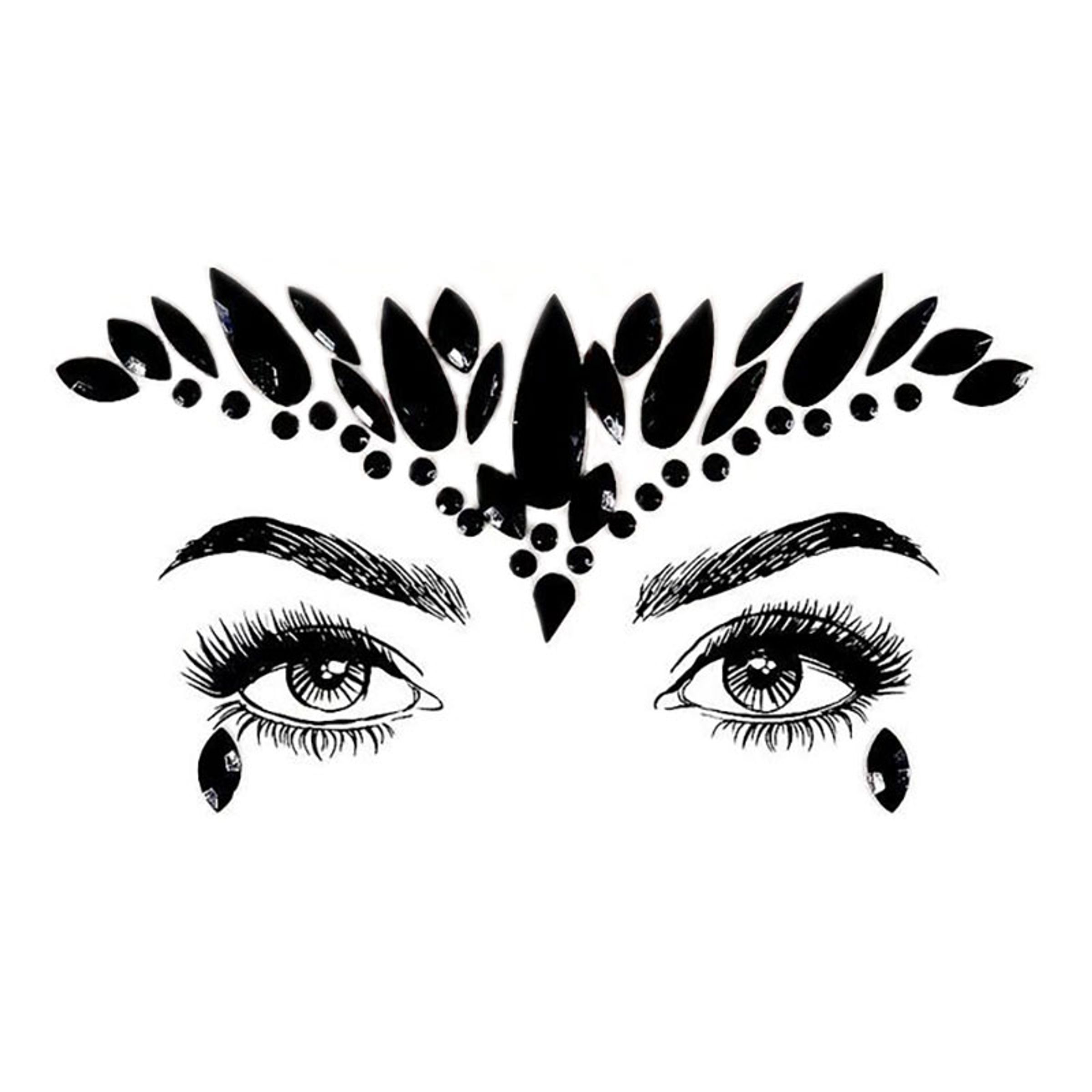 Face Jewels Sparkle Black Queen