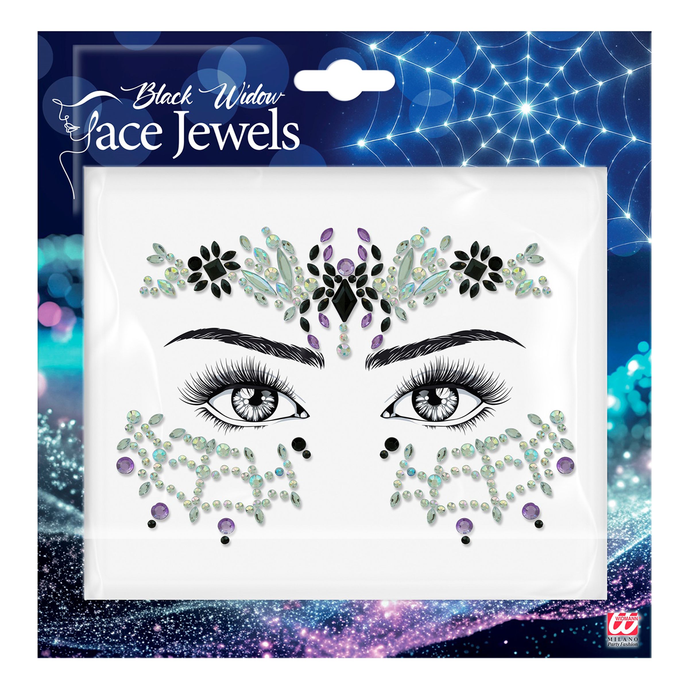 Face Jewels Black Widow | Hem - Maskerad - Tillbehör - Maskeradsmycken | Pryloteket