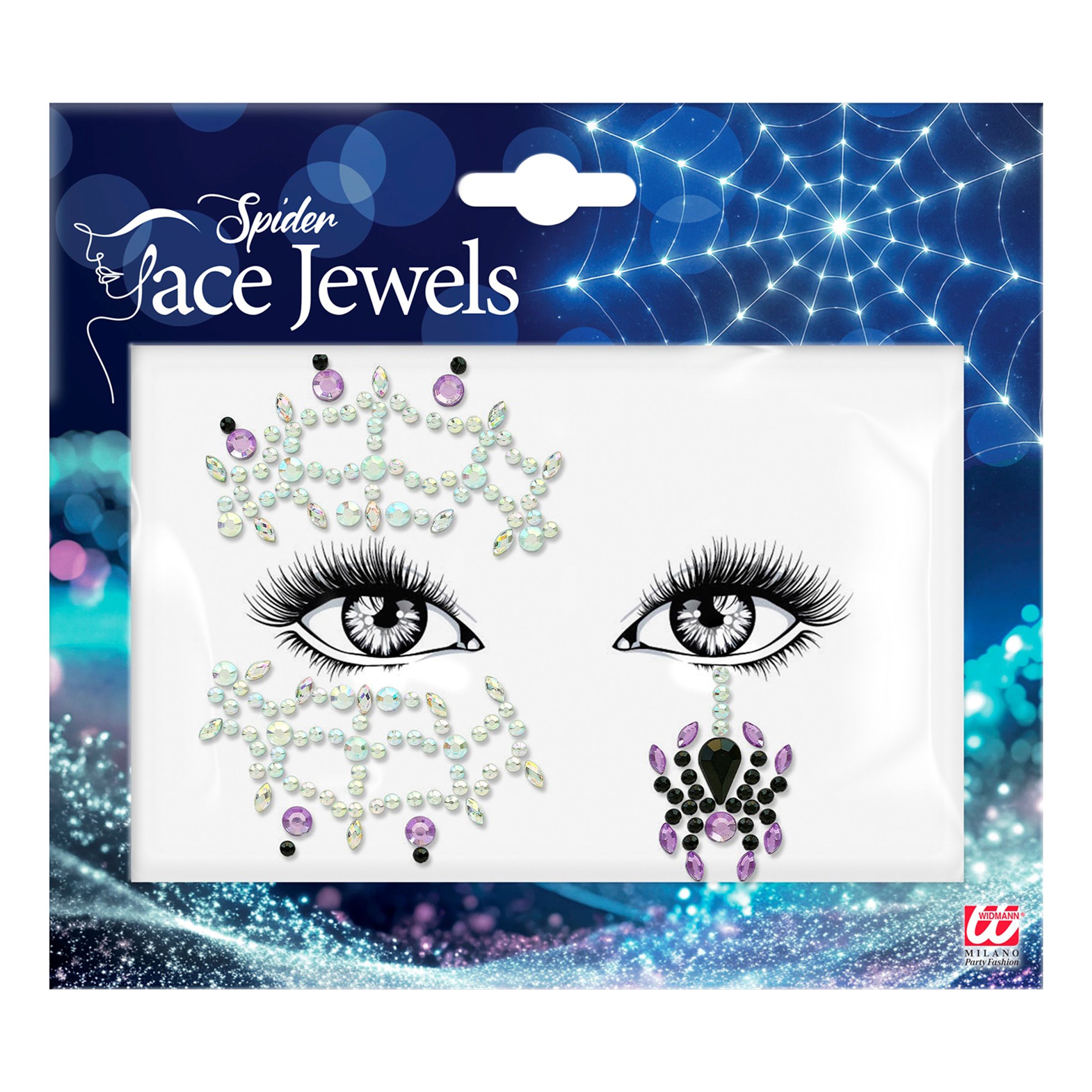 Face Jewels Spindel | Hem - Maskerad - Tillbehör - Maskeradsmycken | Pryloteket