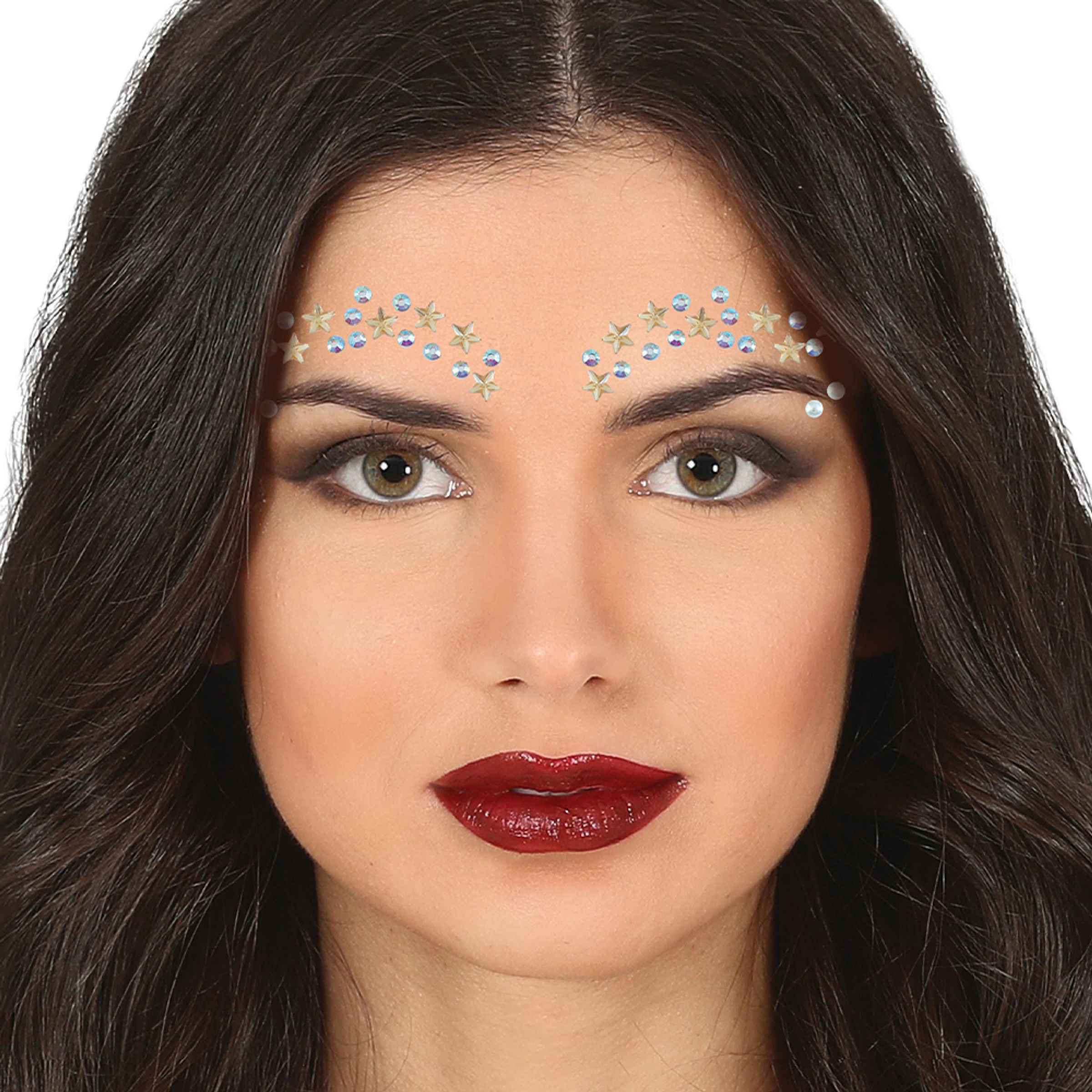 Face Jewels Stjärnor Silver | Hem - Teman - Evenemang - Festival | Pryloteket