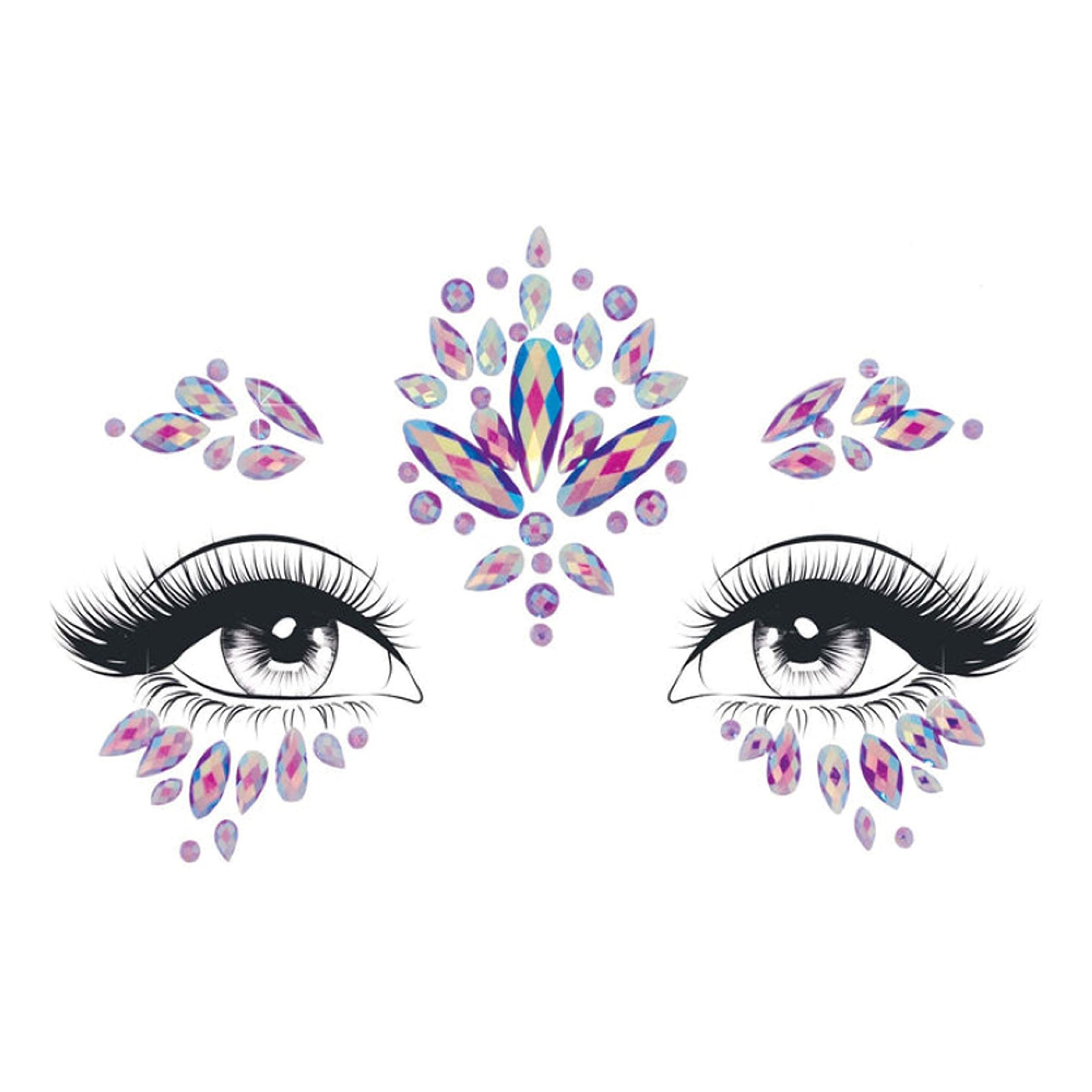 Face Jewels Verity Deluxe | Hem - Teman - Färger - Lila | Maskeradspecialisten