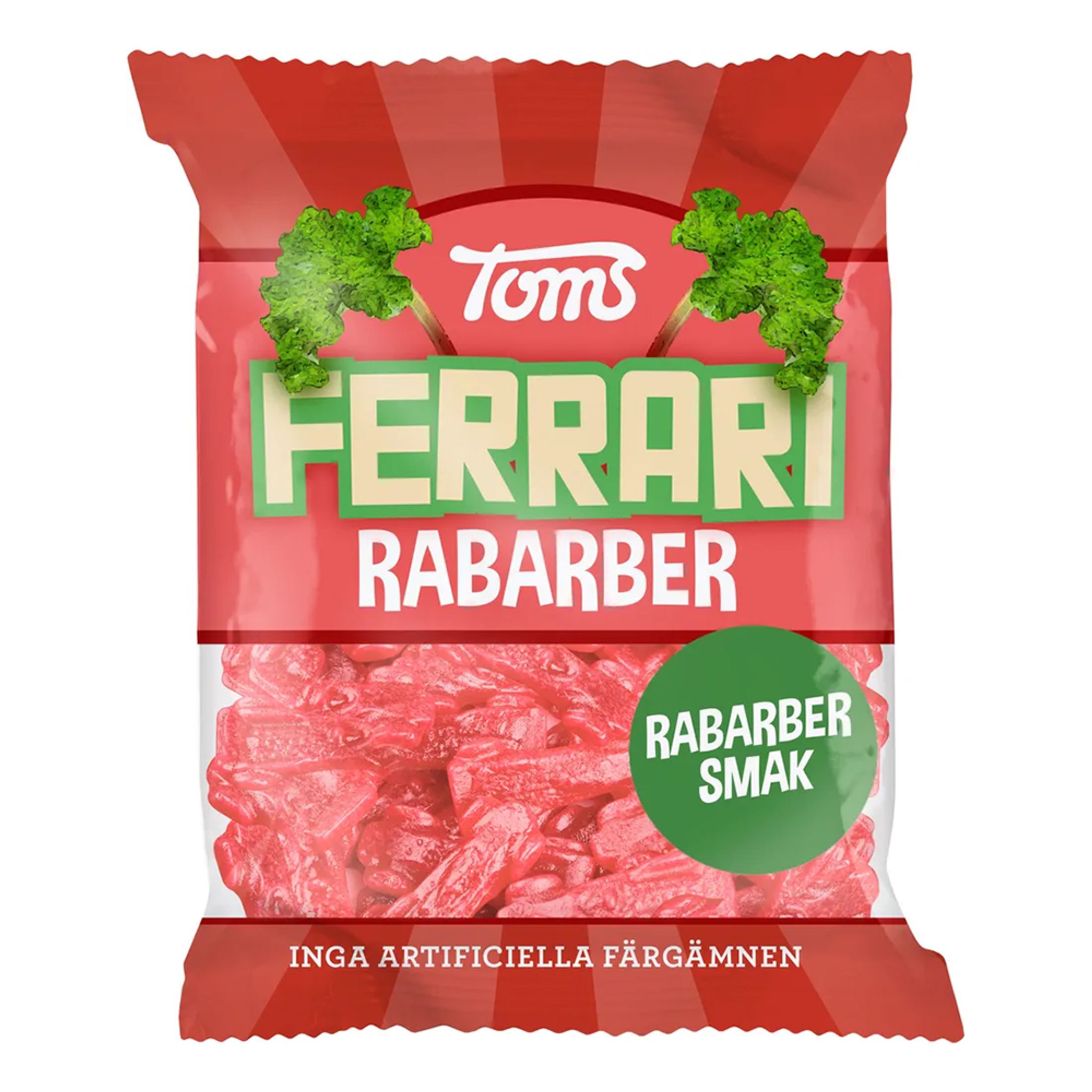 Ferrari Rabarber Påse - 120 gram | Hem - Godis & Läsk - Godis - Gelégodis | Pryloteket