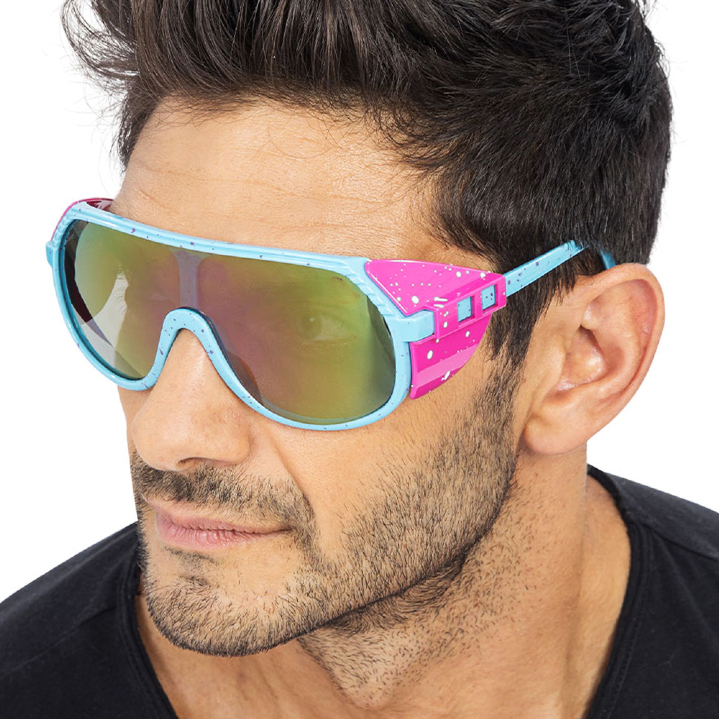 Festivalglasögon Retro Rave Blå/Rosa | Hem - Maskerad - Tillbehör - Glasögon | Maskeradspecialisten