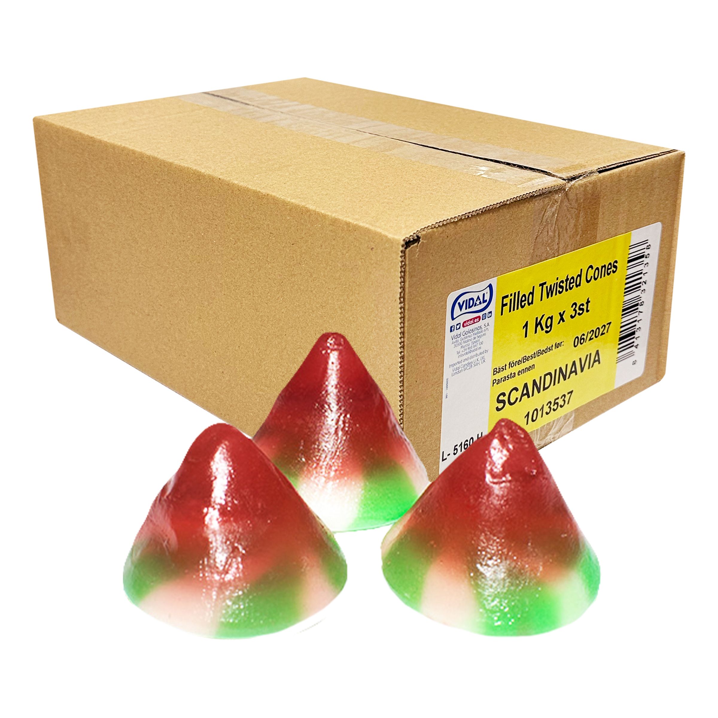 Filled Twisted Cones Økonomipakke - 3 kg