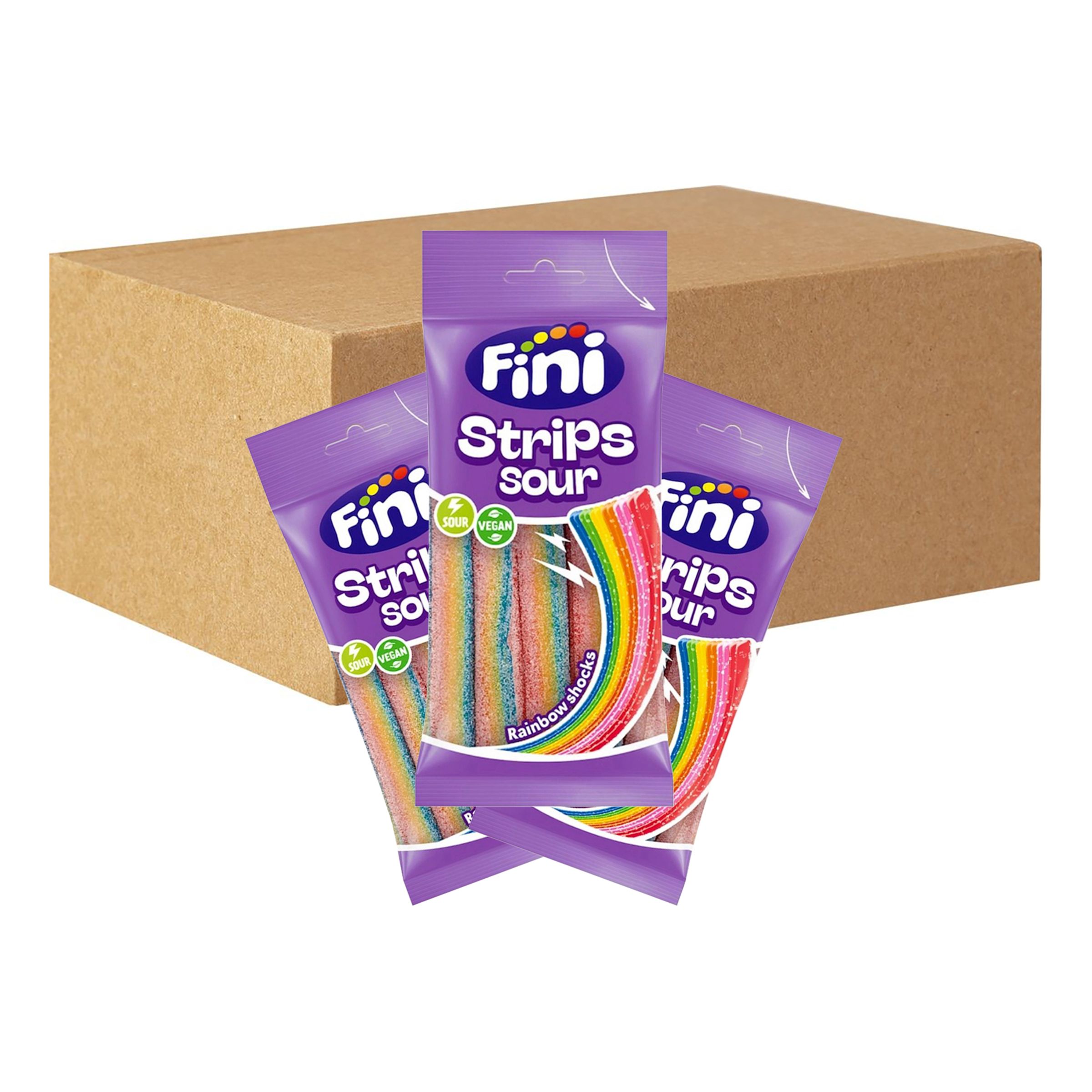 Fini Sura RegnbÄgsband Storpack - 12-pack | Hem - Godis & LÀsk - Godis - Surt Godis | Pryloteket