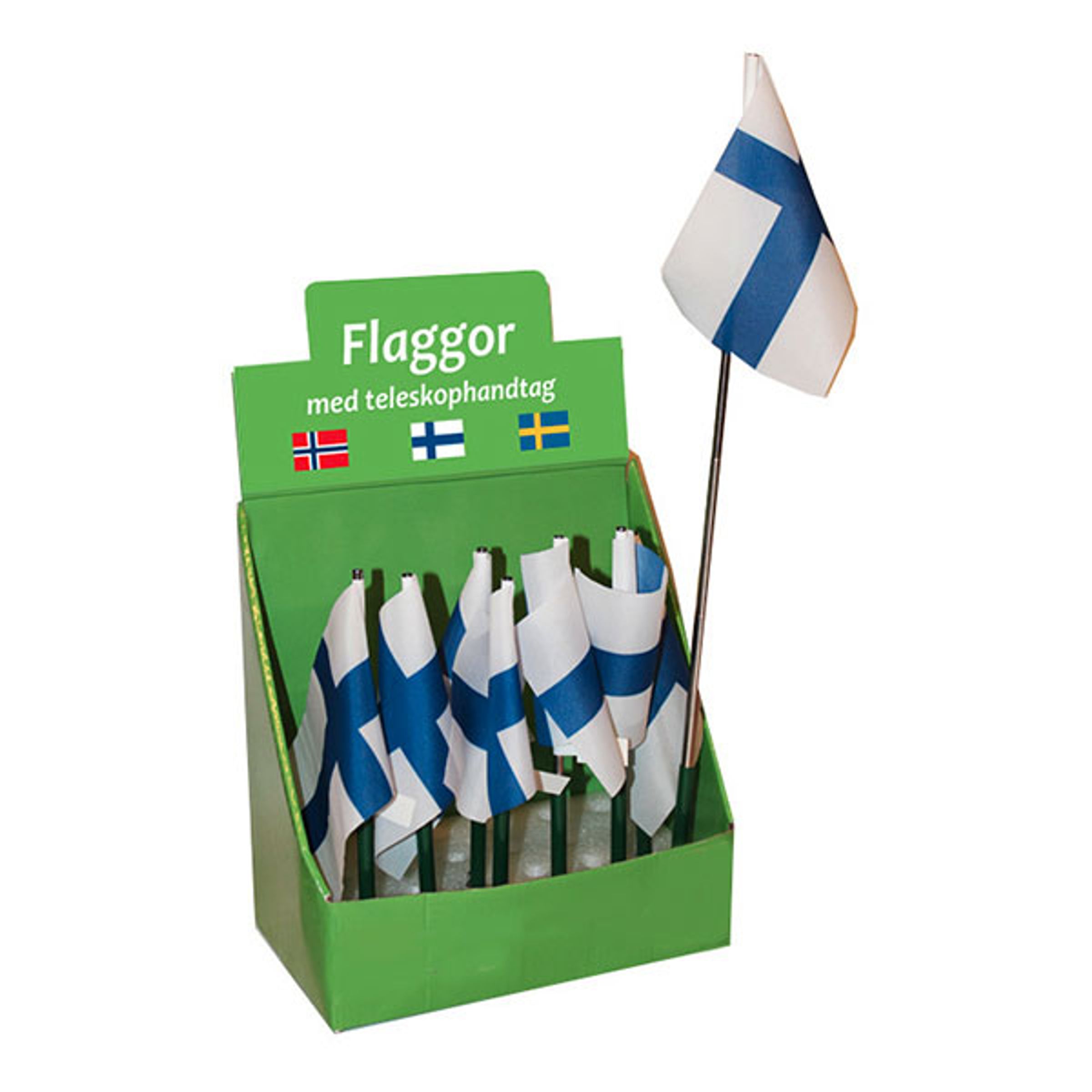 Finsk Flagga med Teleskophandtag