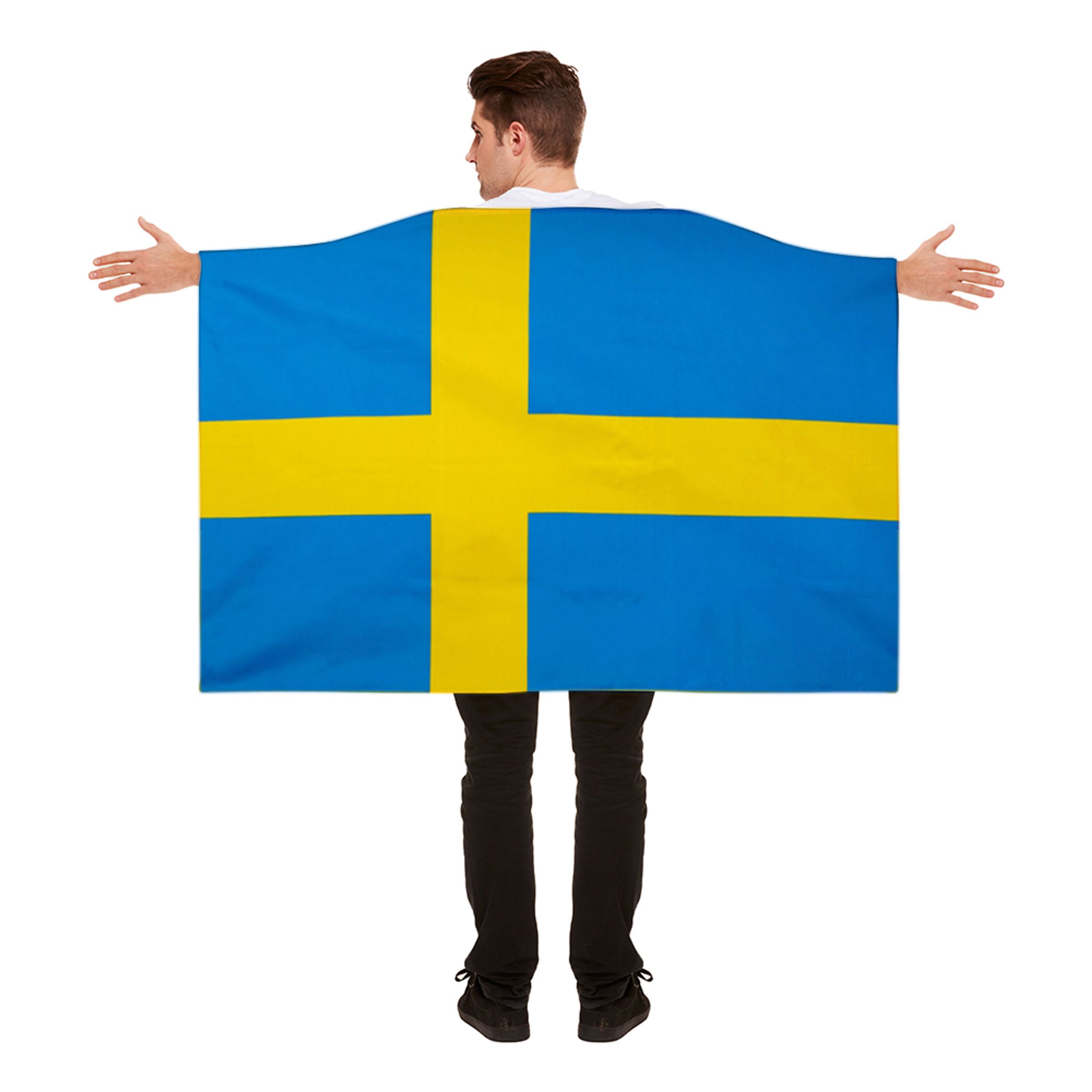 Läs mer om Flaggcape Sverige - One size