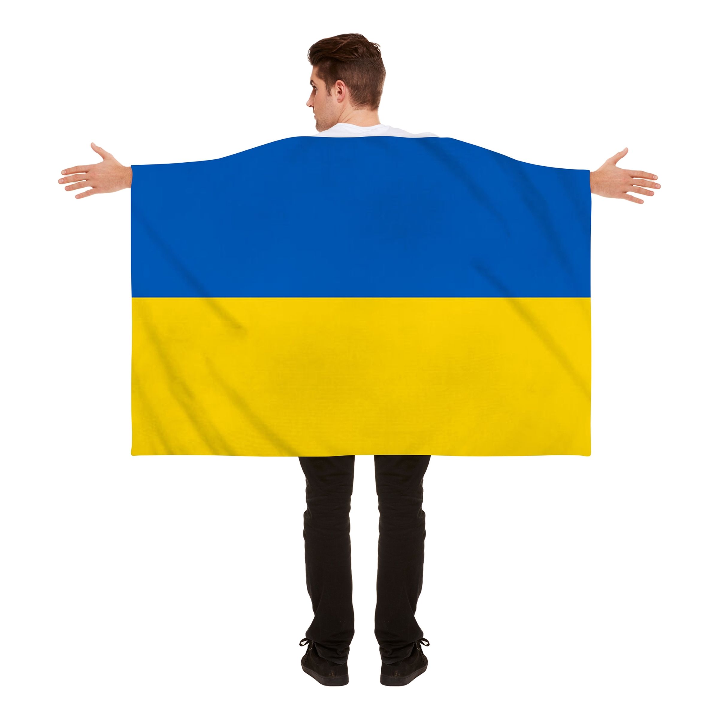 Läs mer om Flaggcape Ukraina - One size