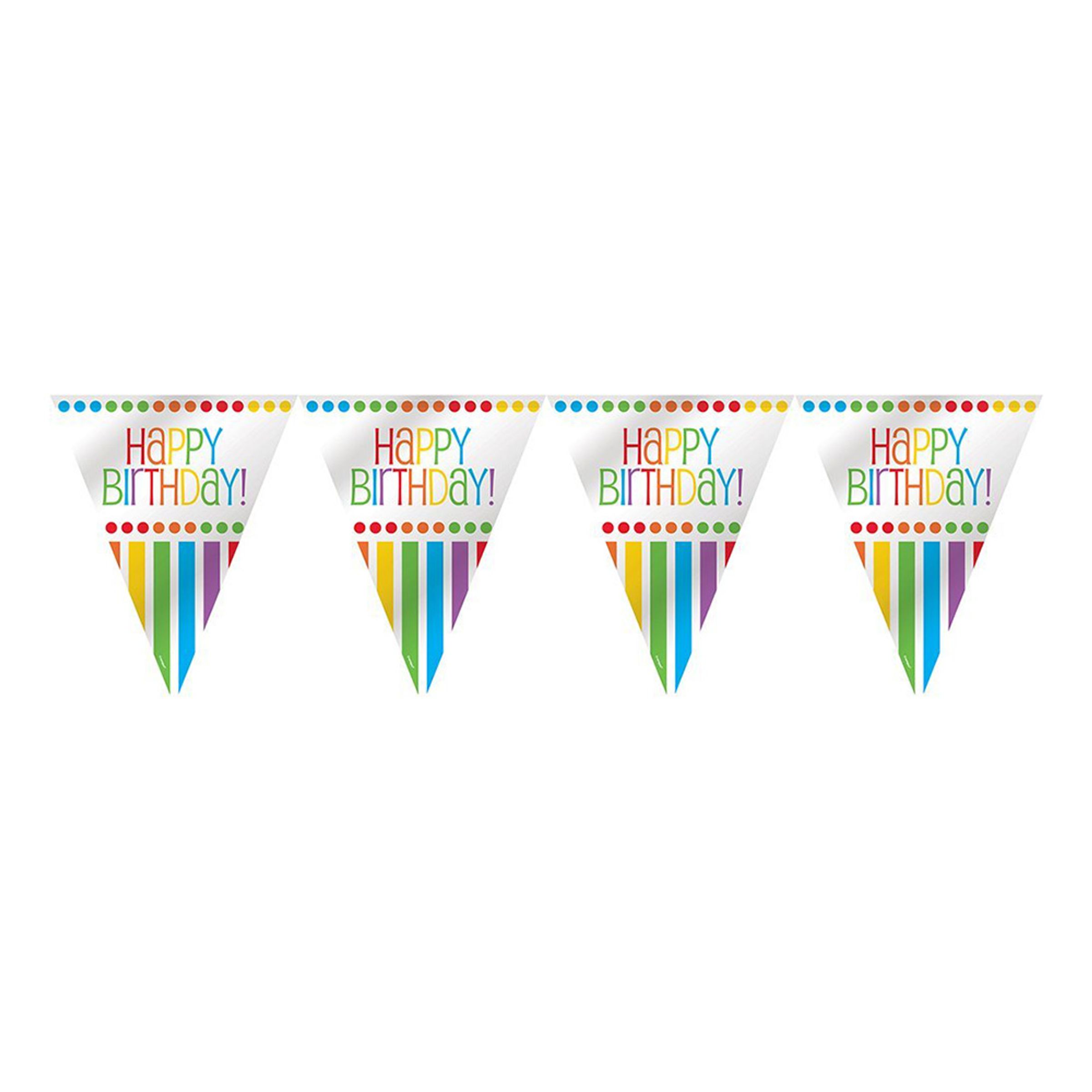 Läs mer om Flaggirlang Happy Birthday Rainbow