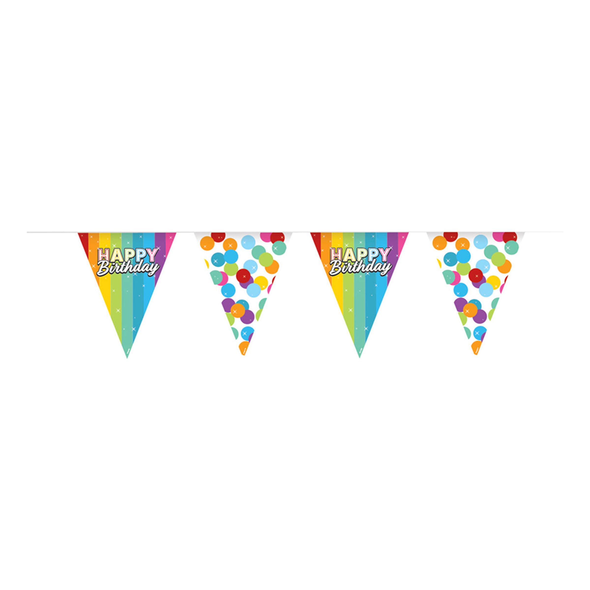 Läs mer om Flaggirlang Happy Birthday Rainbow