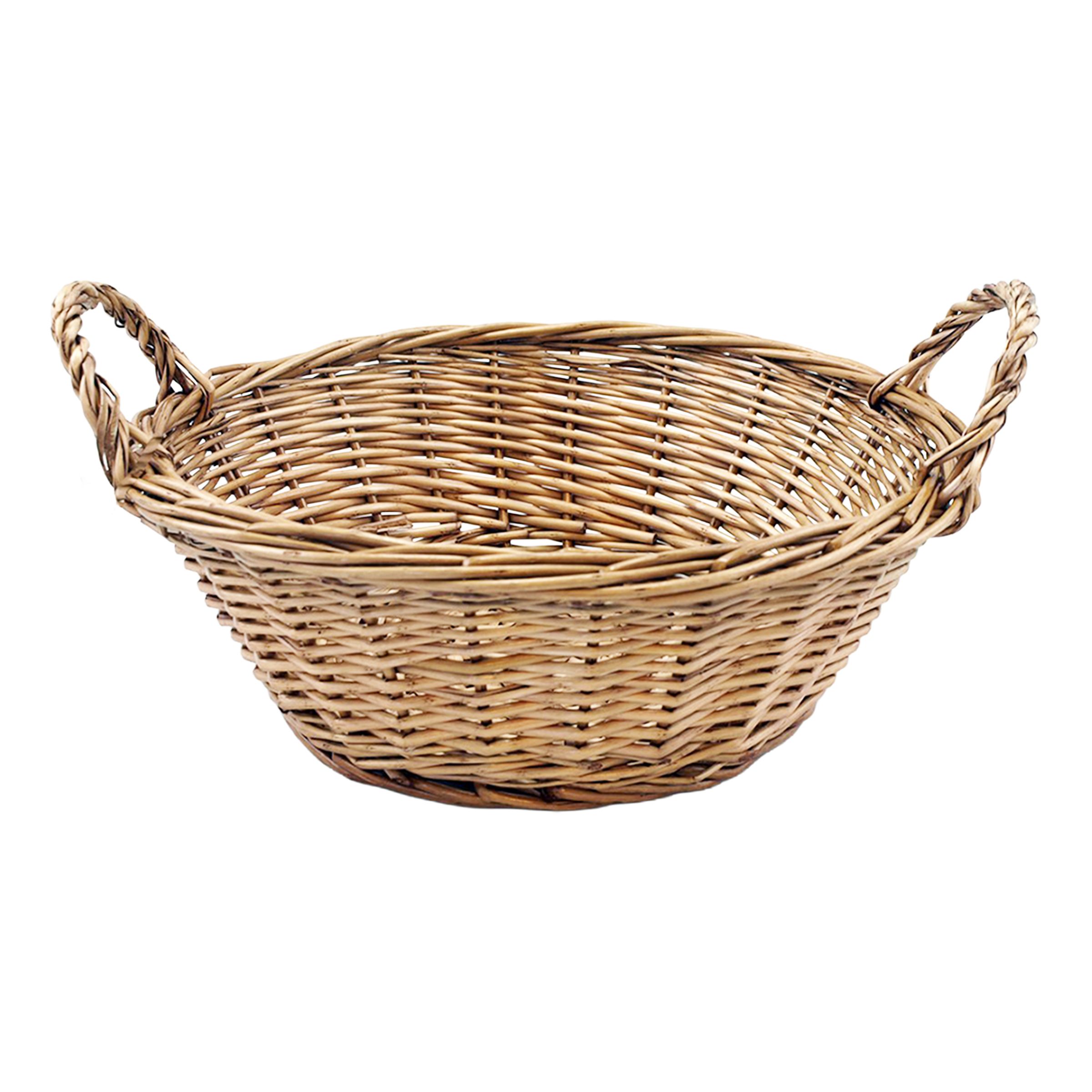 Flätad Korg med Handtag - Rund Stor | Hem - Festartiklar - Presentinslagning | Party Outlet