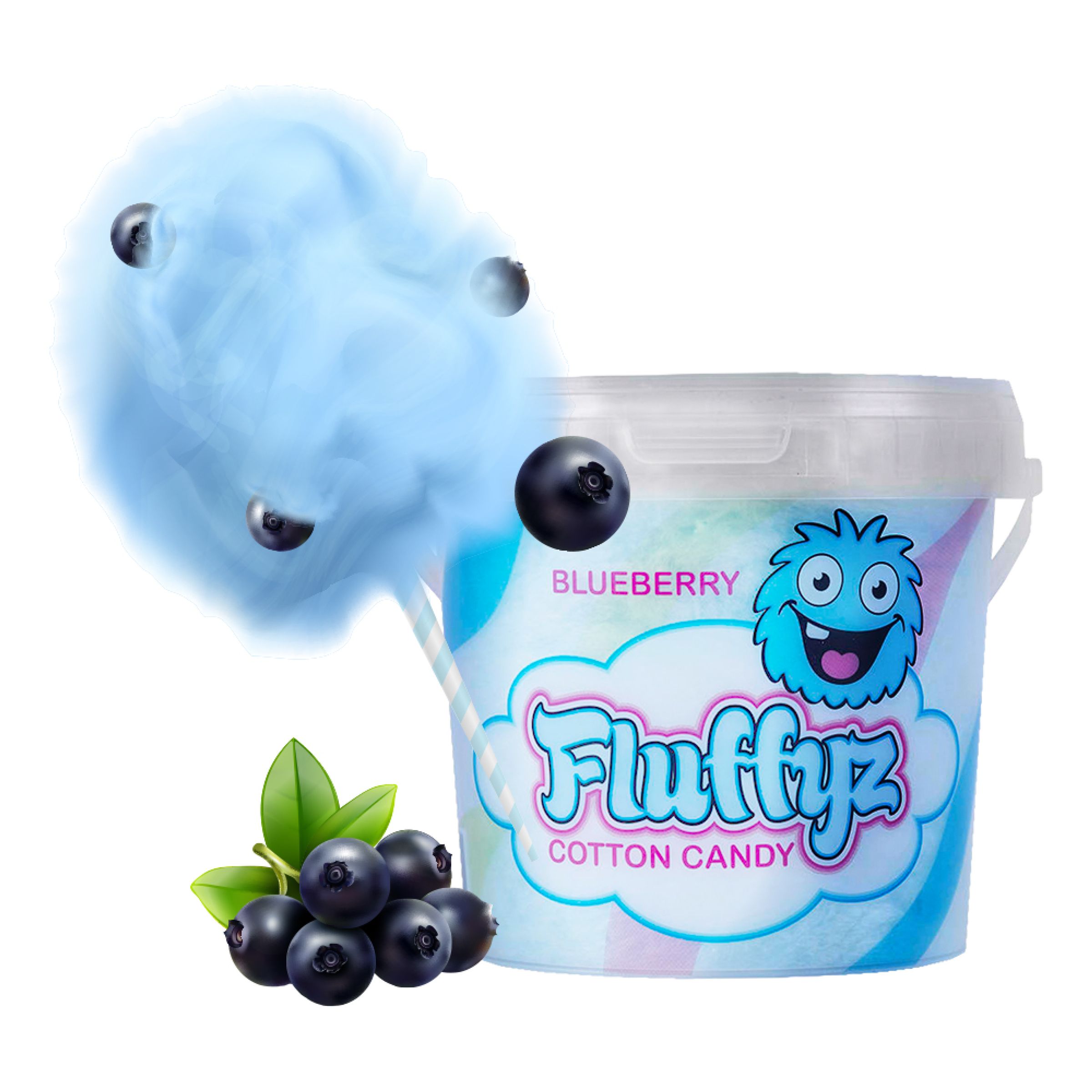 Fluffyz Candyfloss Blåbær - 50 gram