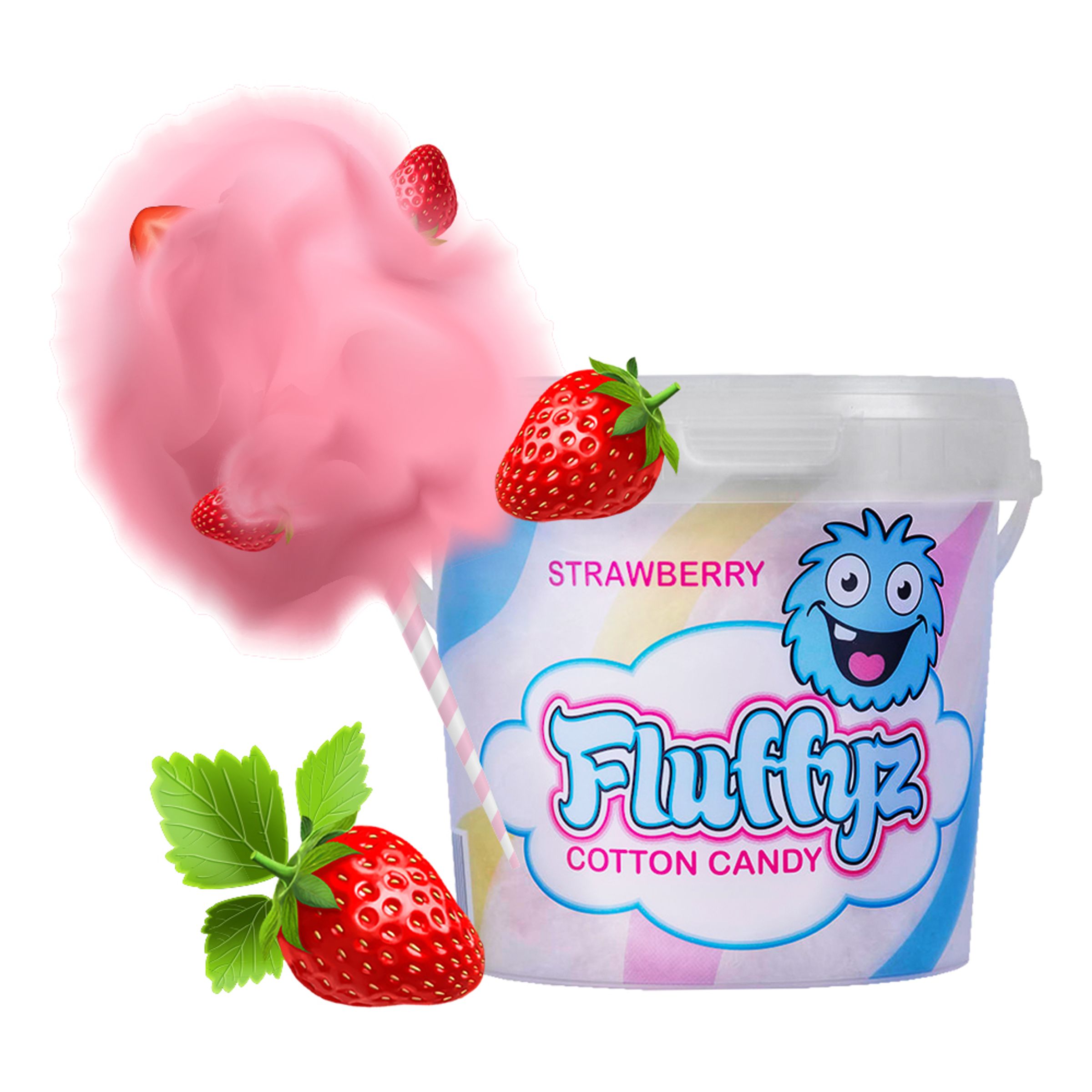 Fluffyz Sockervadd på Burk - Jordgubbe