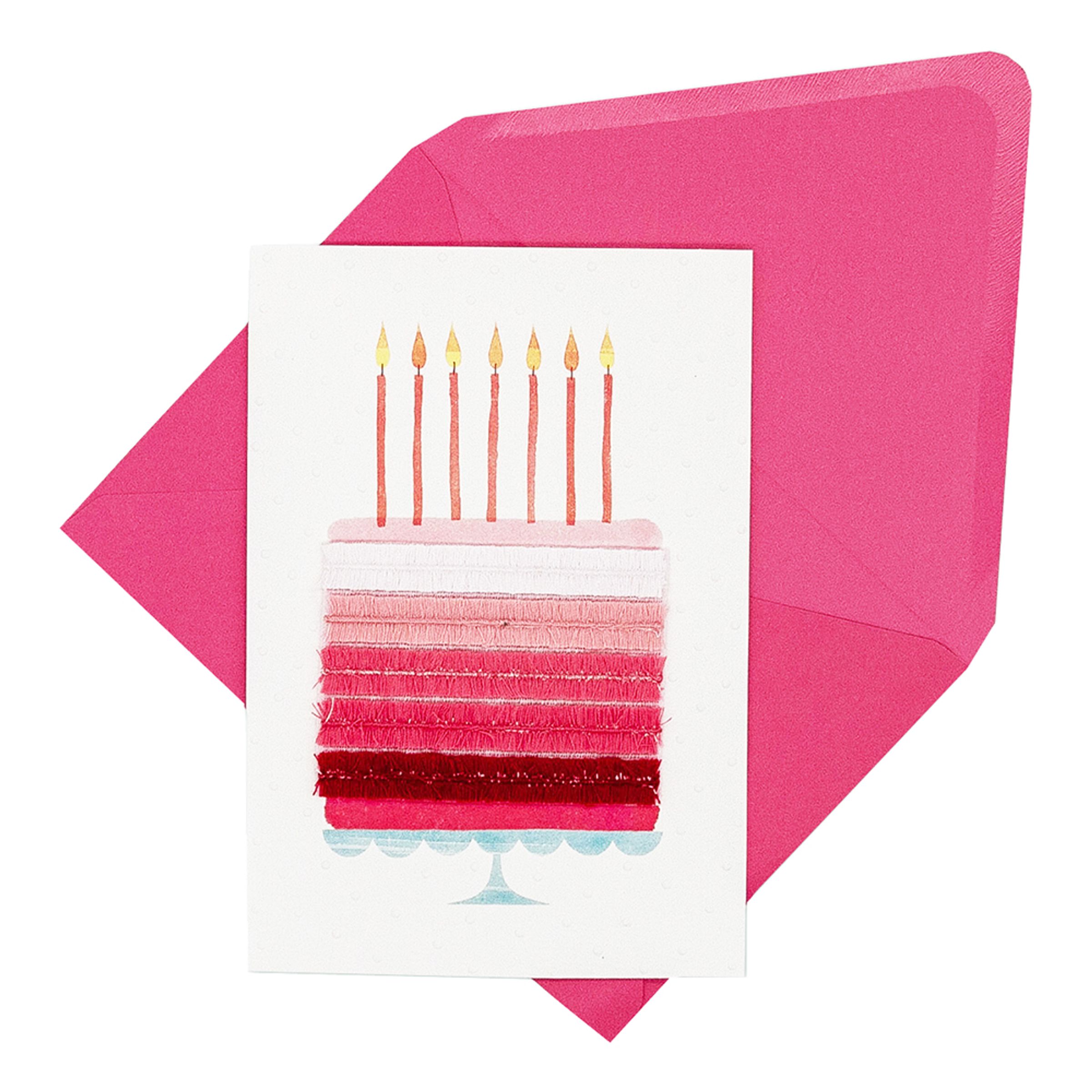 Läs mer om Födelsedagskort Tårta Rosa 3D