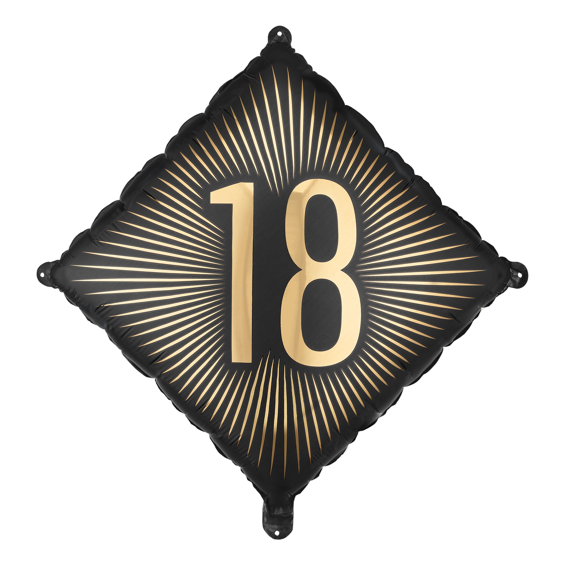 Folieballon 18 Sort/Guld