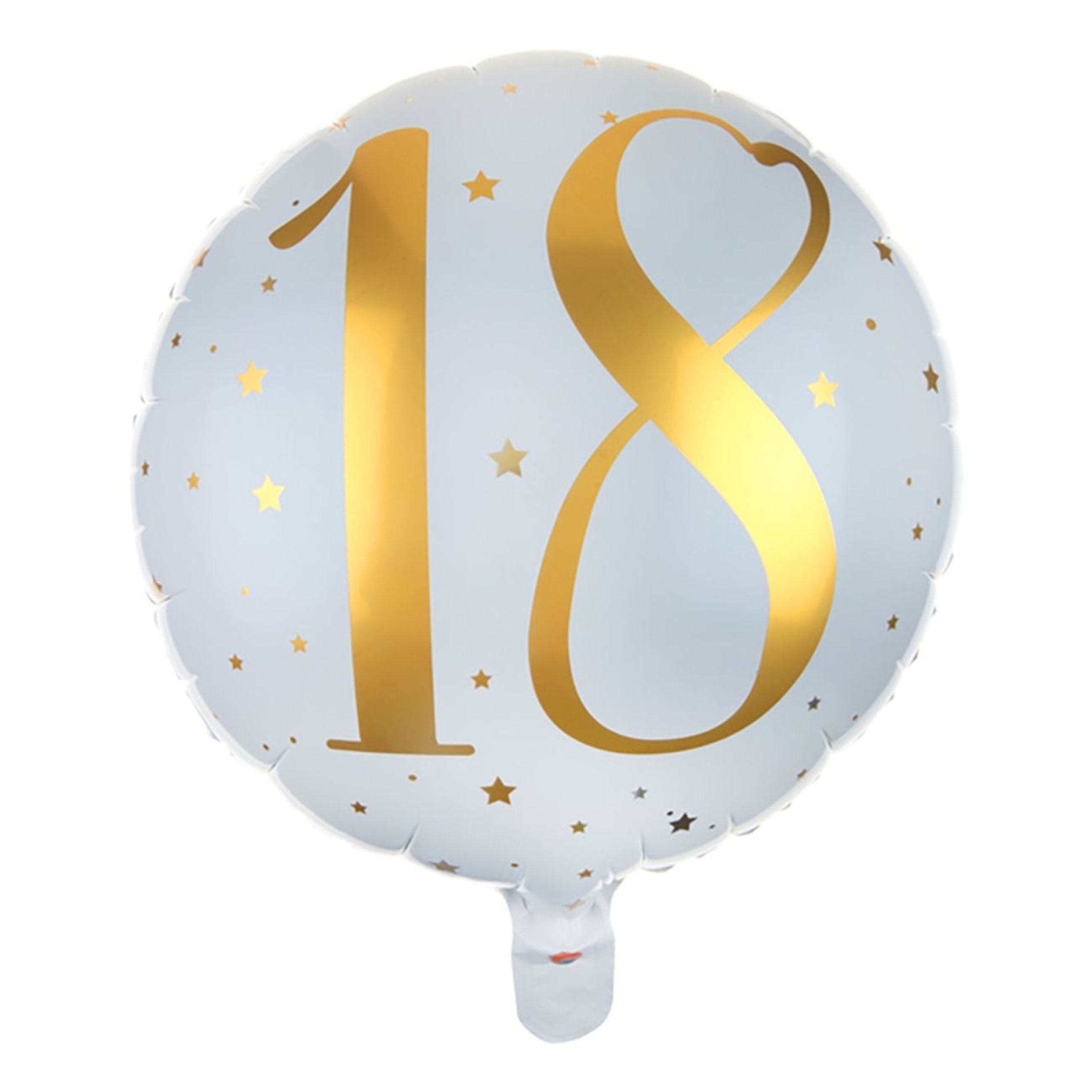 Folieballon 18 Hvid/Guld