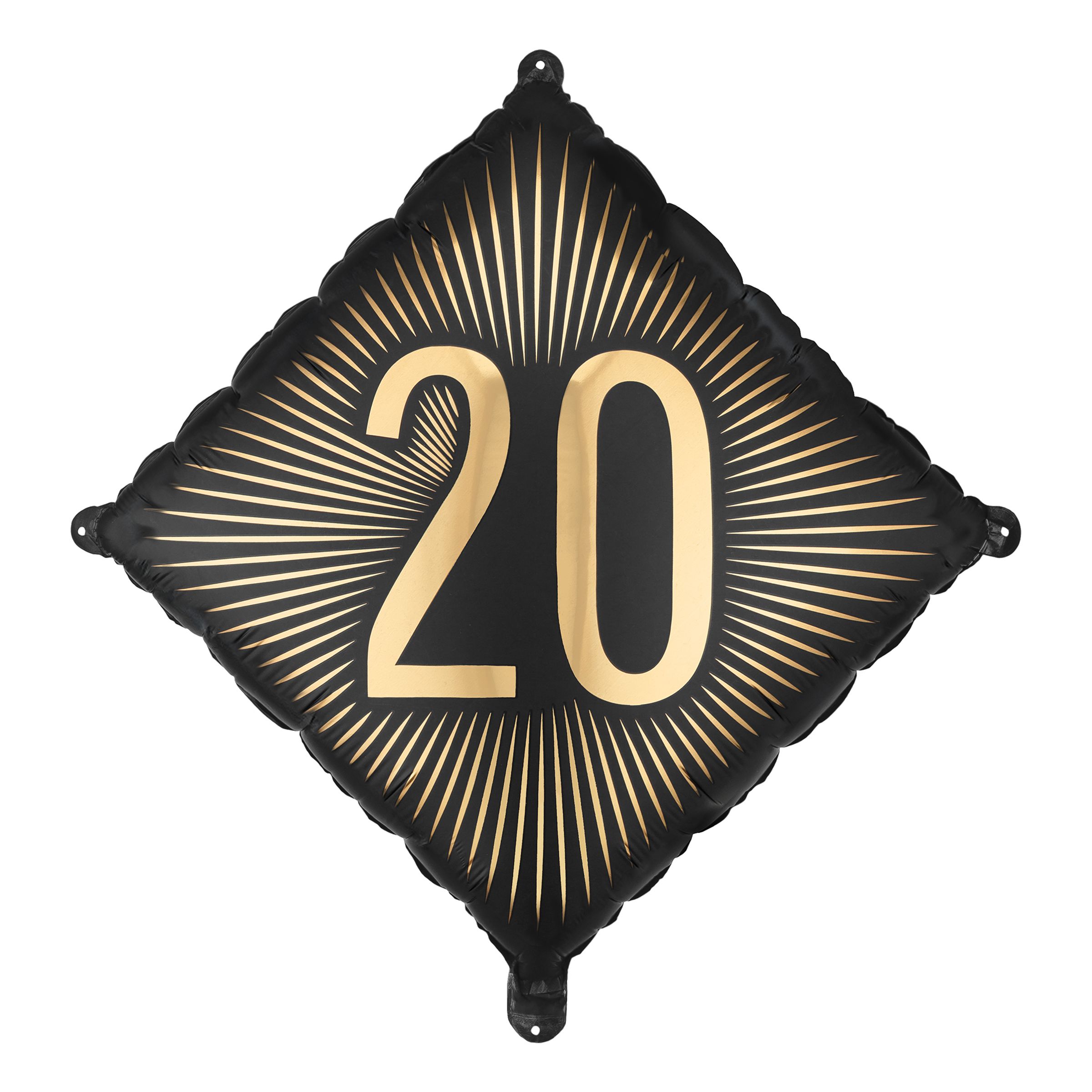 Folieballon 20 Sort/Guld