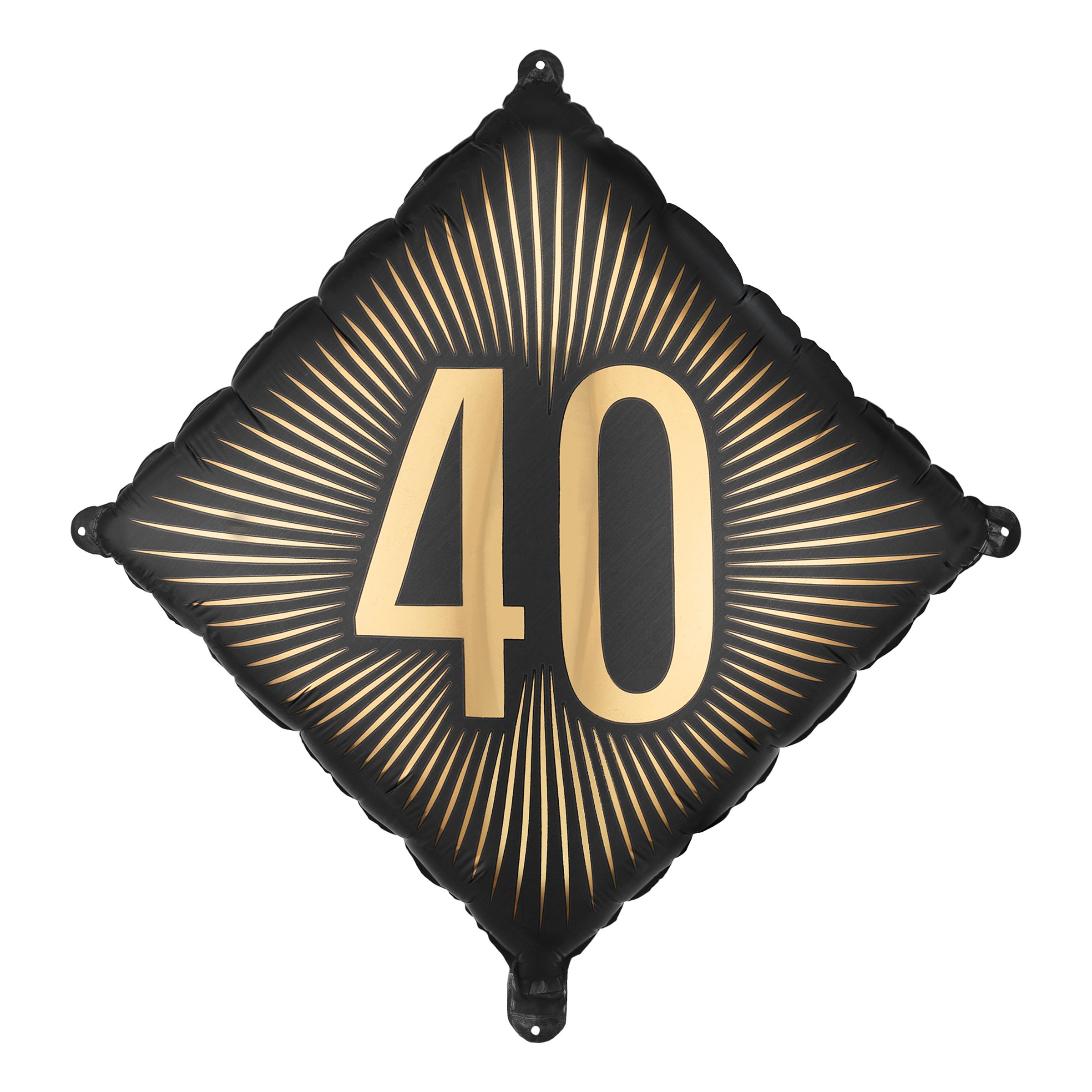 Folieballon 40 Sort/Guld