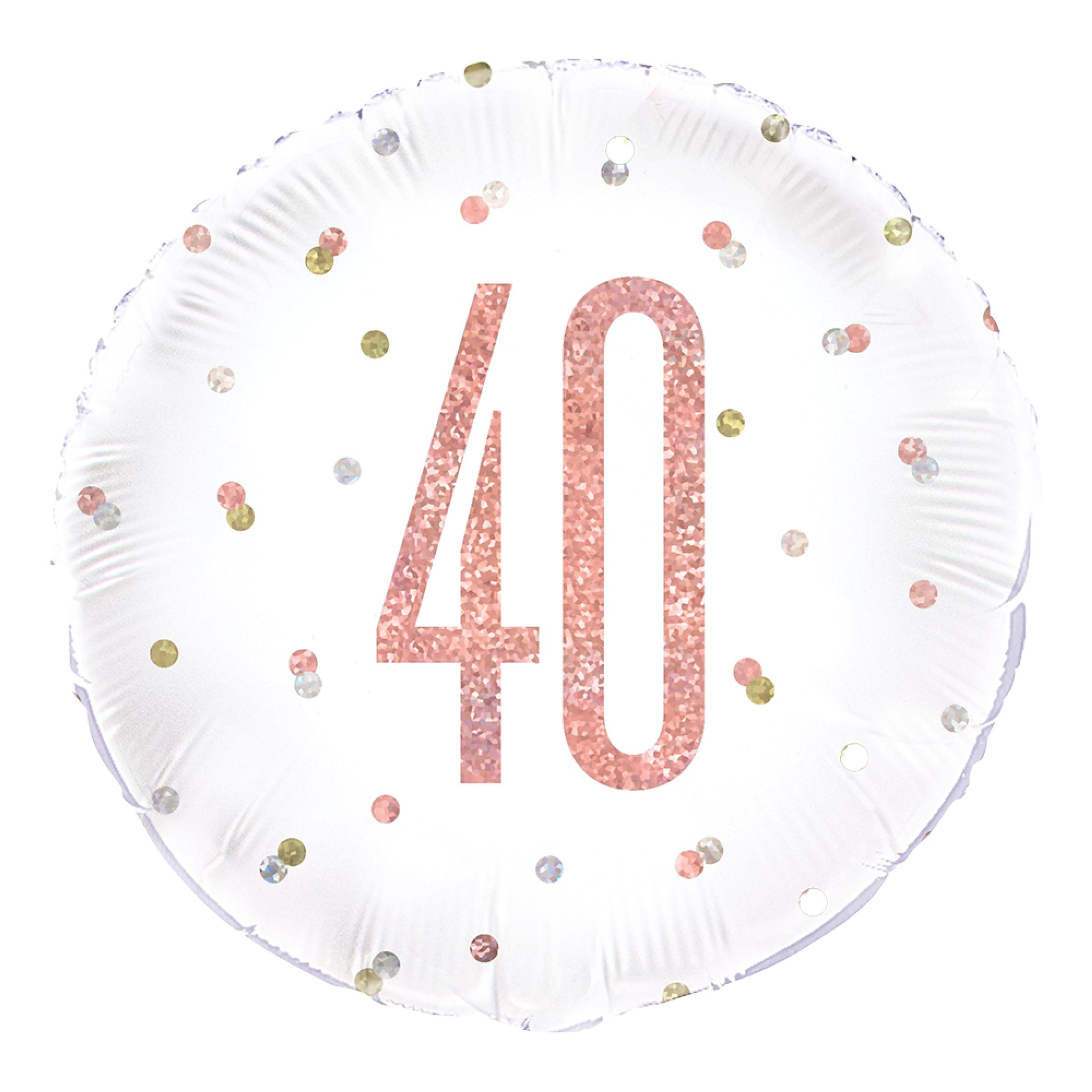 Folieballong 40 Vit/Roséguld Prickig | Hem - Festartiklar - Ballonger - Folieballonger | Pryloteket