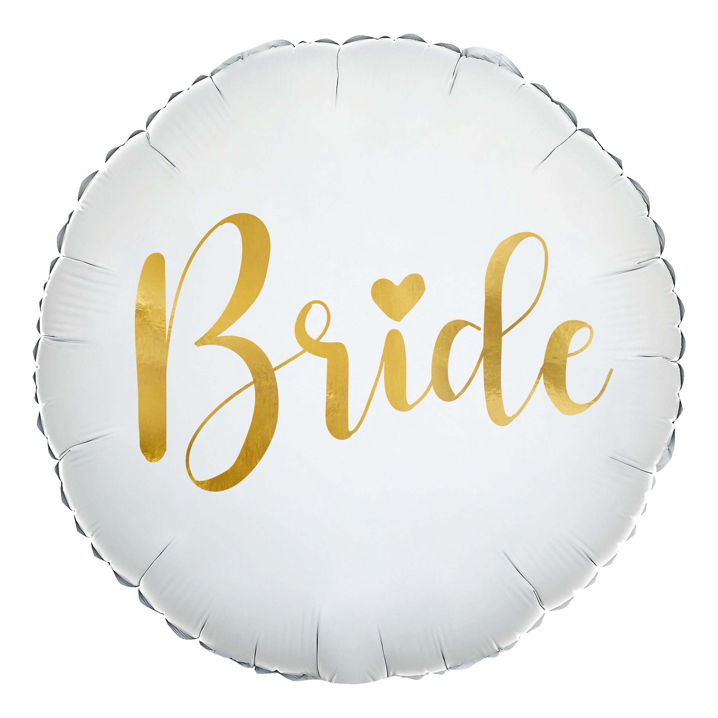 Läs mer om Folieballong Bride Rund Guld