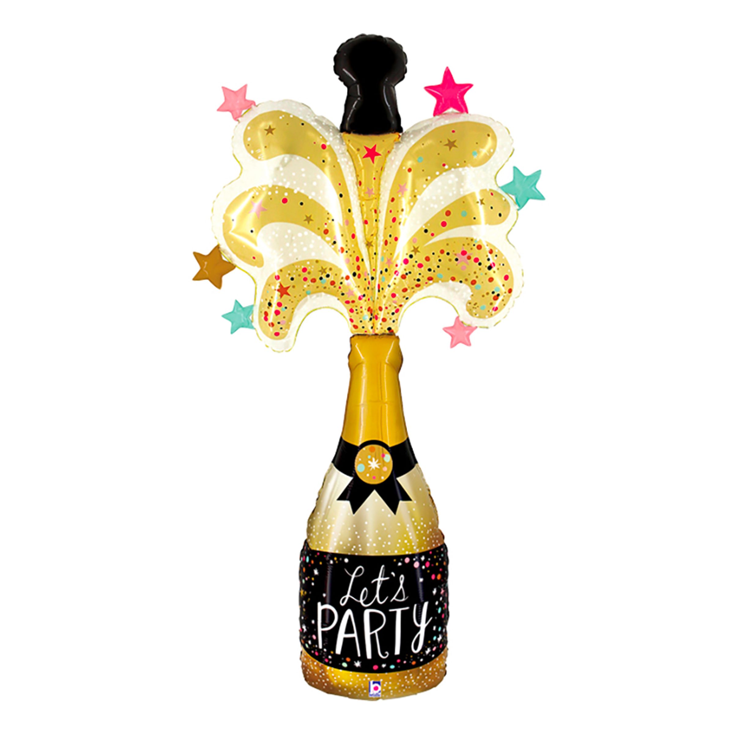 Läs mer om Gigantisk Folieballong Champagneflaska Lets Party