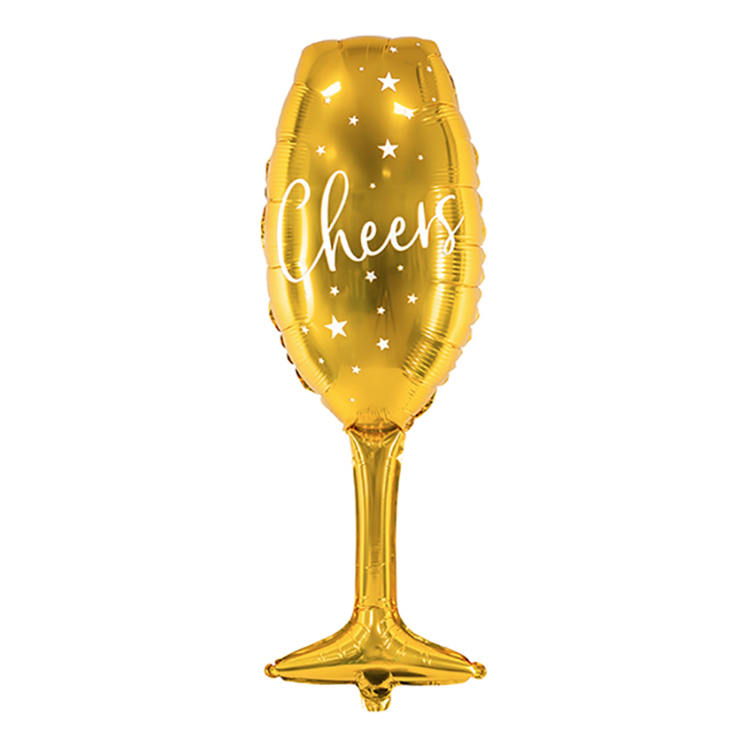 Läs mer om Folieballong Cheers Champagneglas Guld - 1-pack