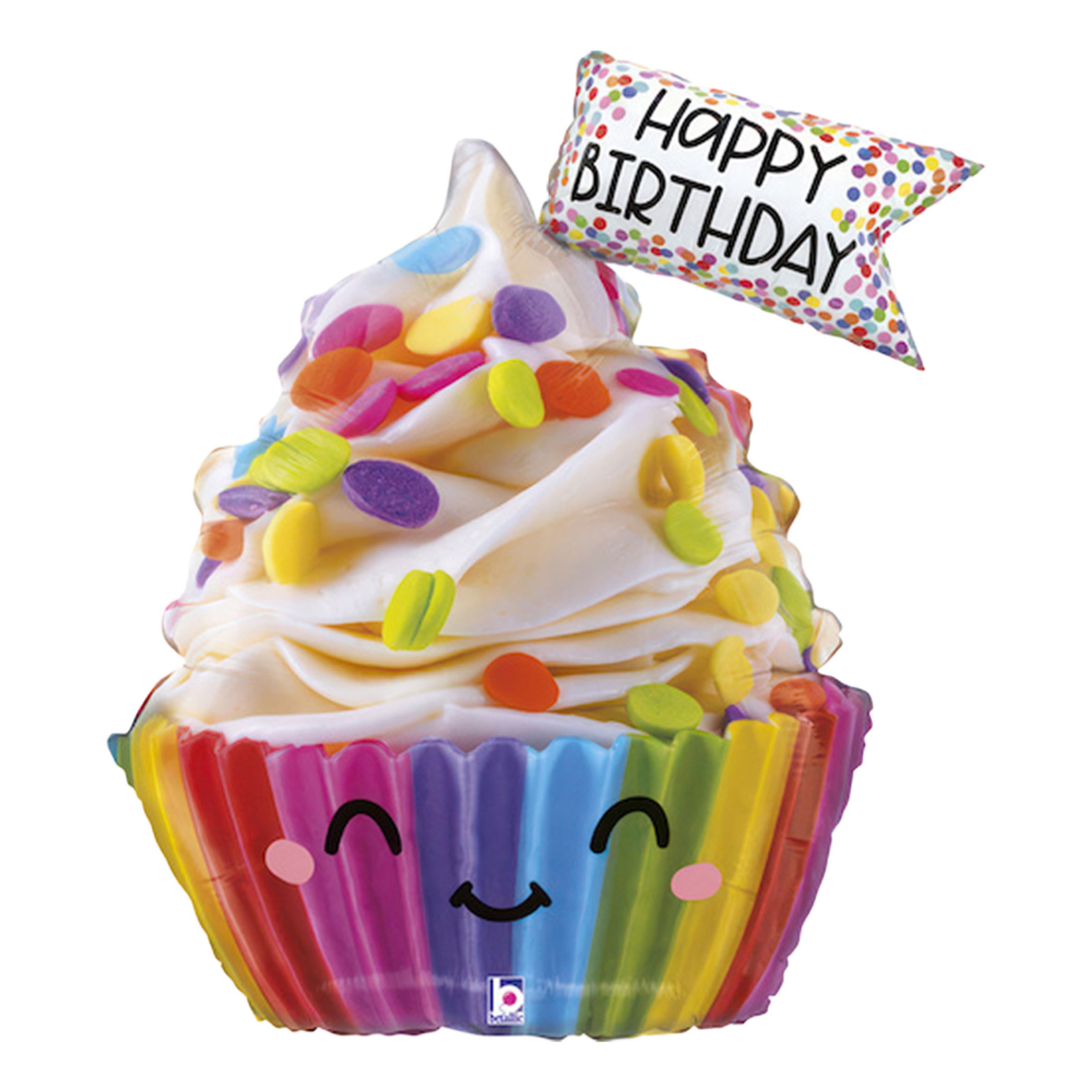 Folieballong Cupcake Happy Birthday | Hem - Festartiklar - Ballonger - Folieballonger | Pryloteket