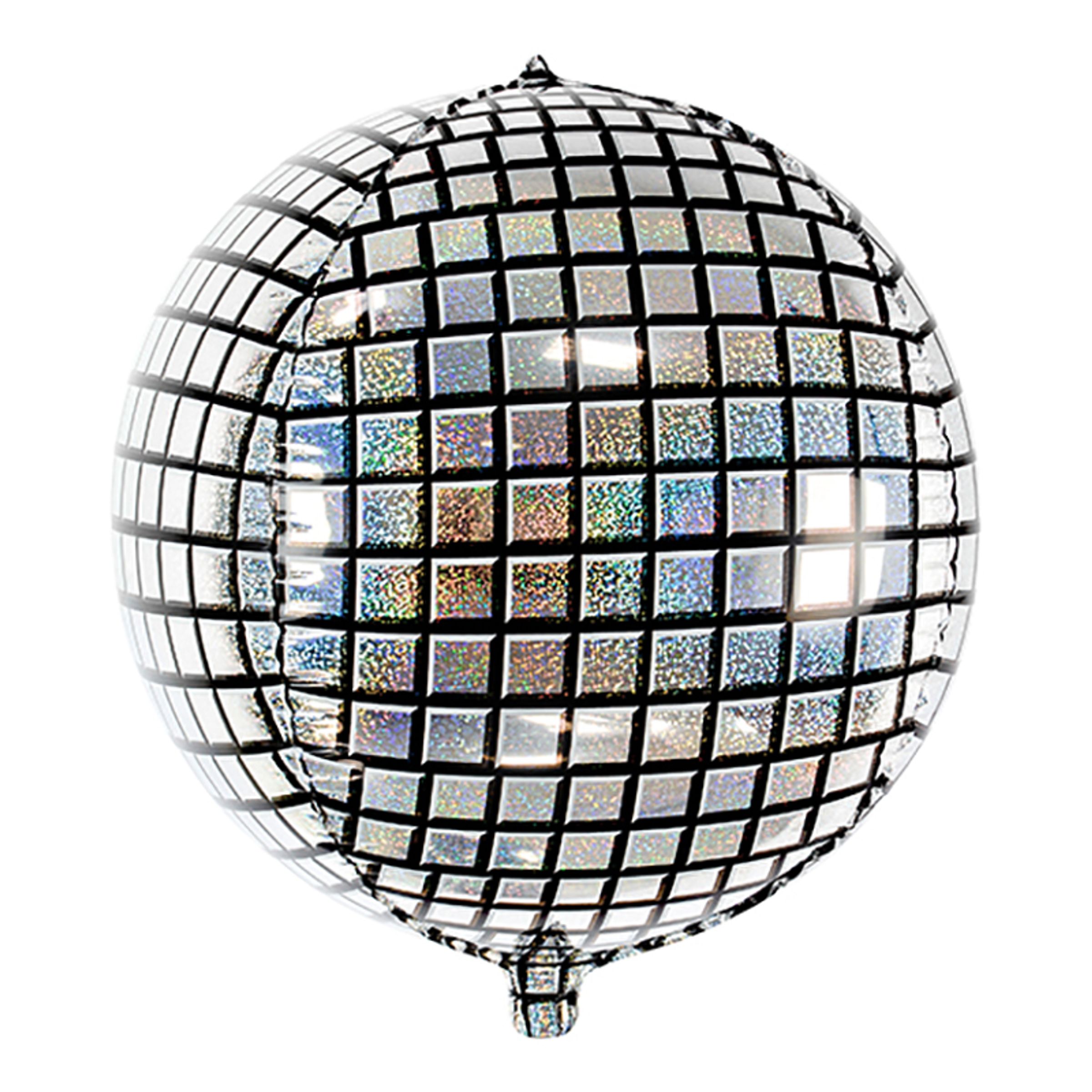Läs mer om Folieballong Discokula Silver Holografisk - 1-pack