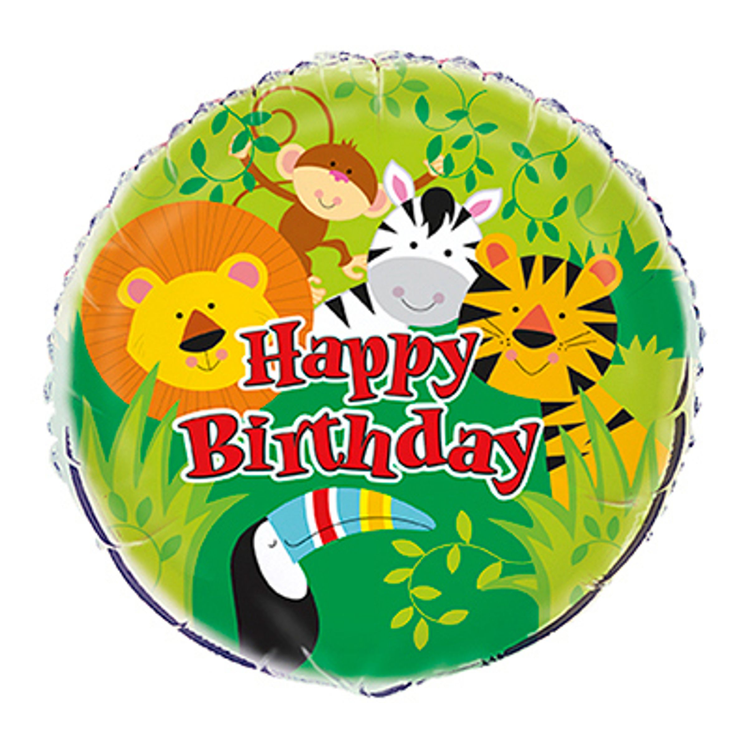 Läs mer om Folieballong Djungeldjur Happy Birthday