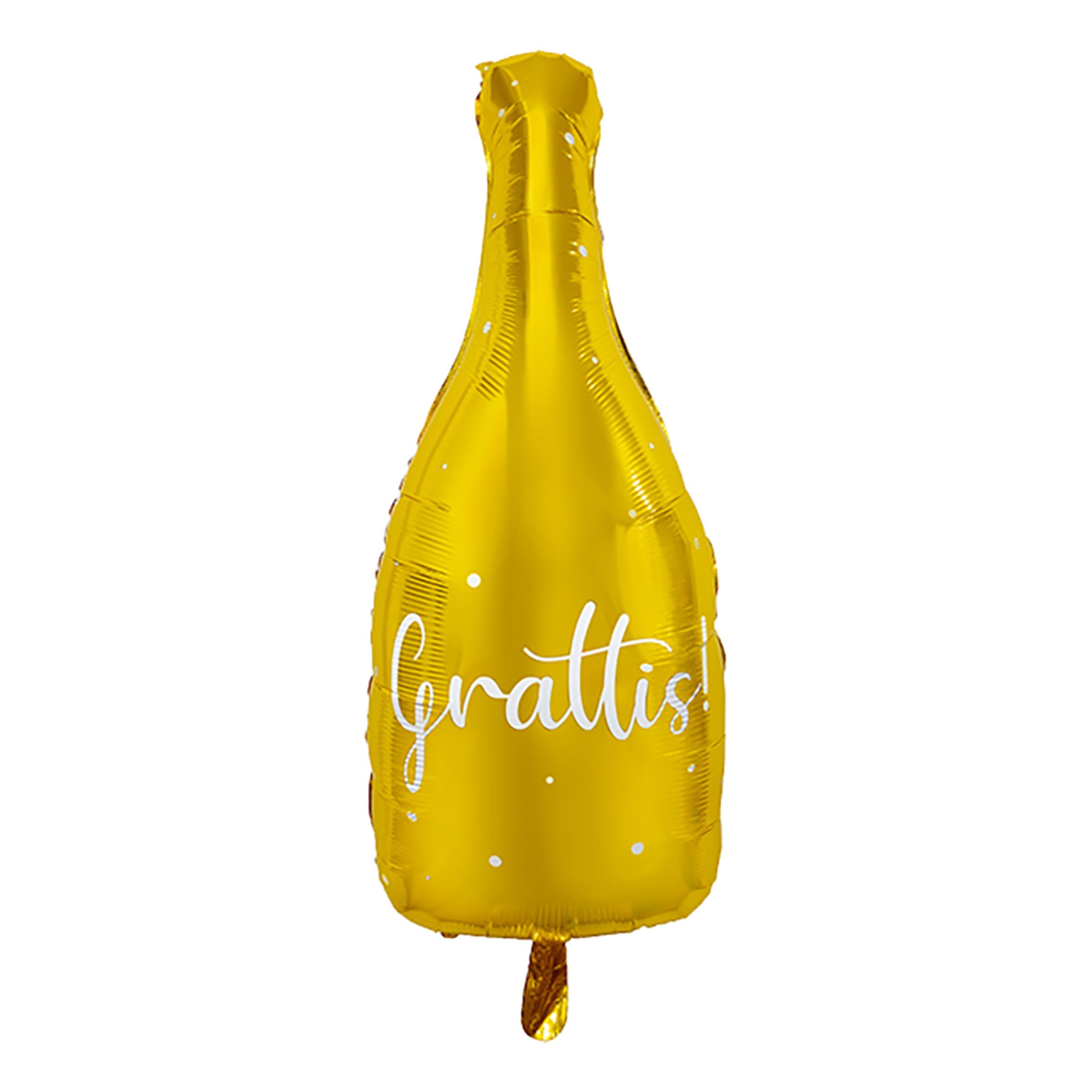 Folieballong Flaska Grattis Guld