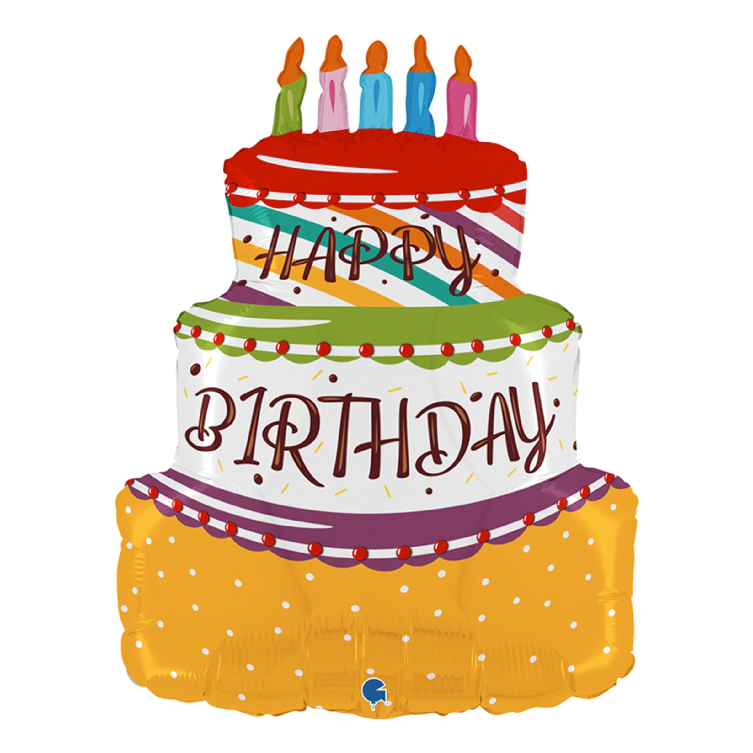 Läs mer om Folieballong Födelsedagstårta Happy Birthday - 68 cm