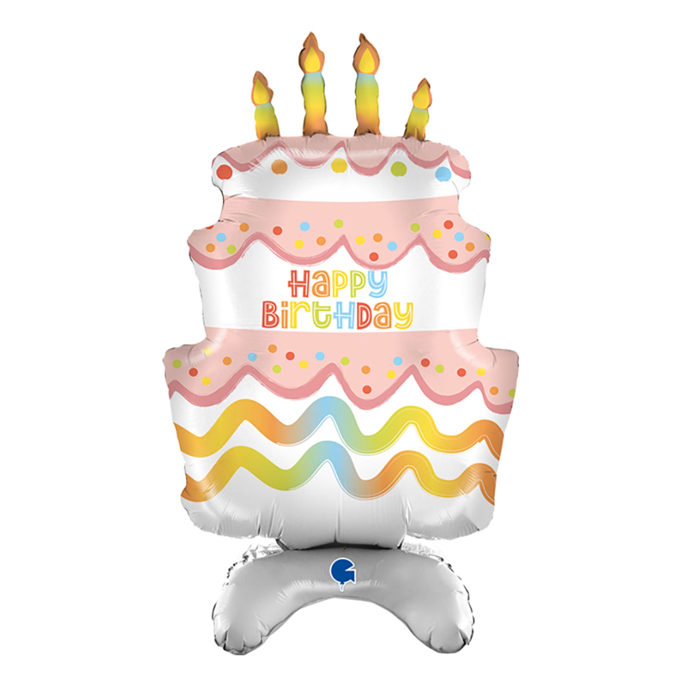 Läs mer om Folieballong Födelsedagstårta med Ställning